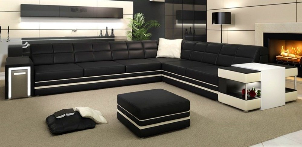 L-Form Couch Sofa Ecksofa, Leder Ledersofa Ecksofa Polster Ecke JVmoebel Wohnlandschaft