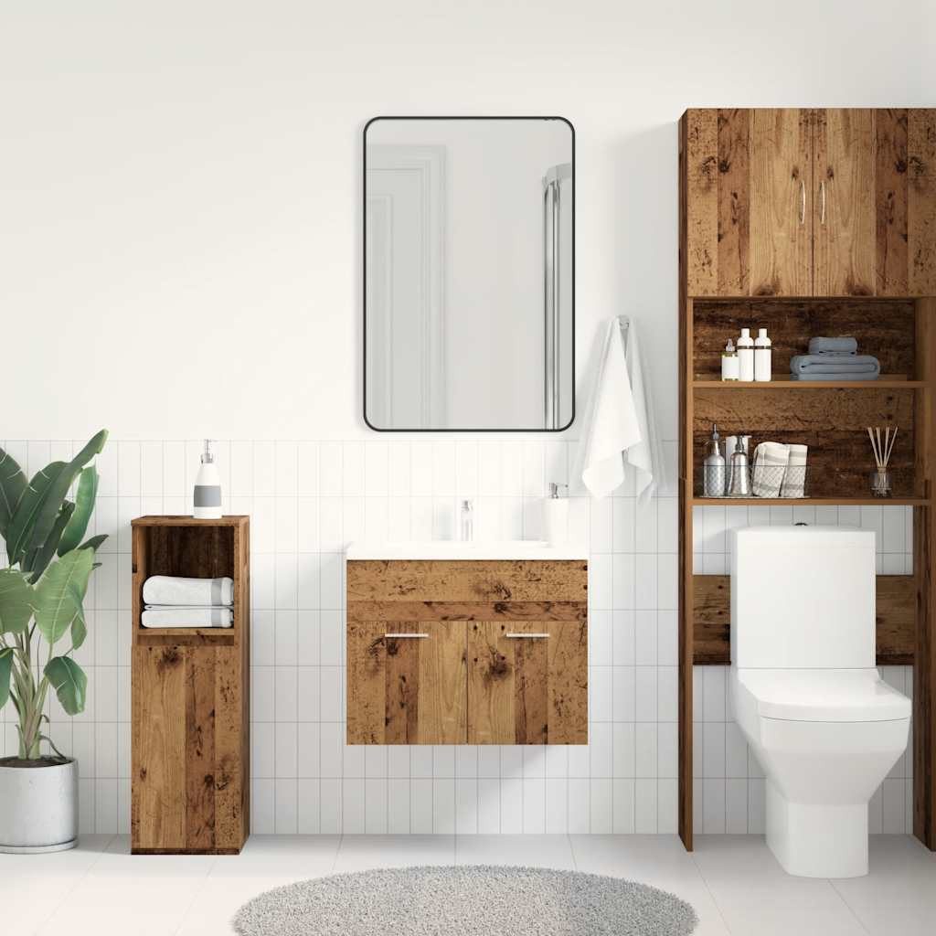 vidaXL Badezimmer-Set Waschbeckenunterschrank Altholz-Optik 60x38,5x46 cm, günstig online kaufen