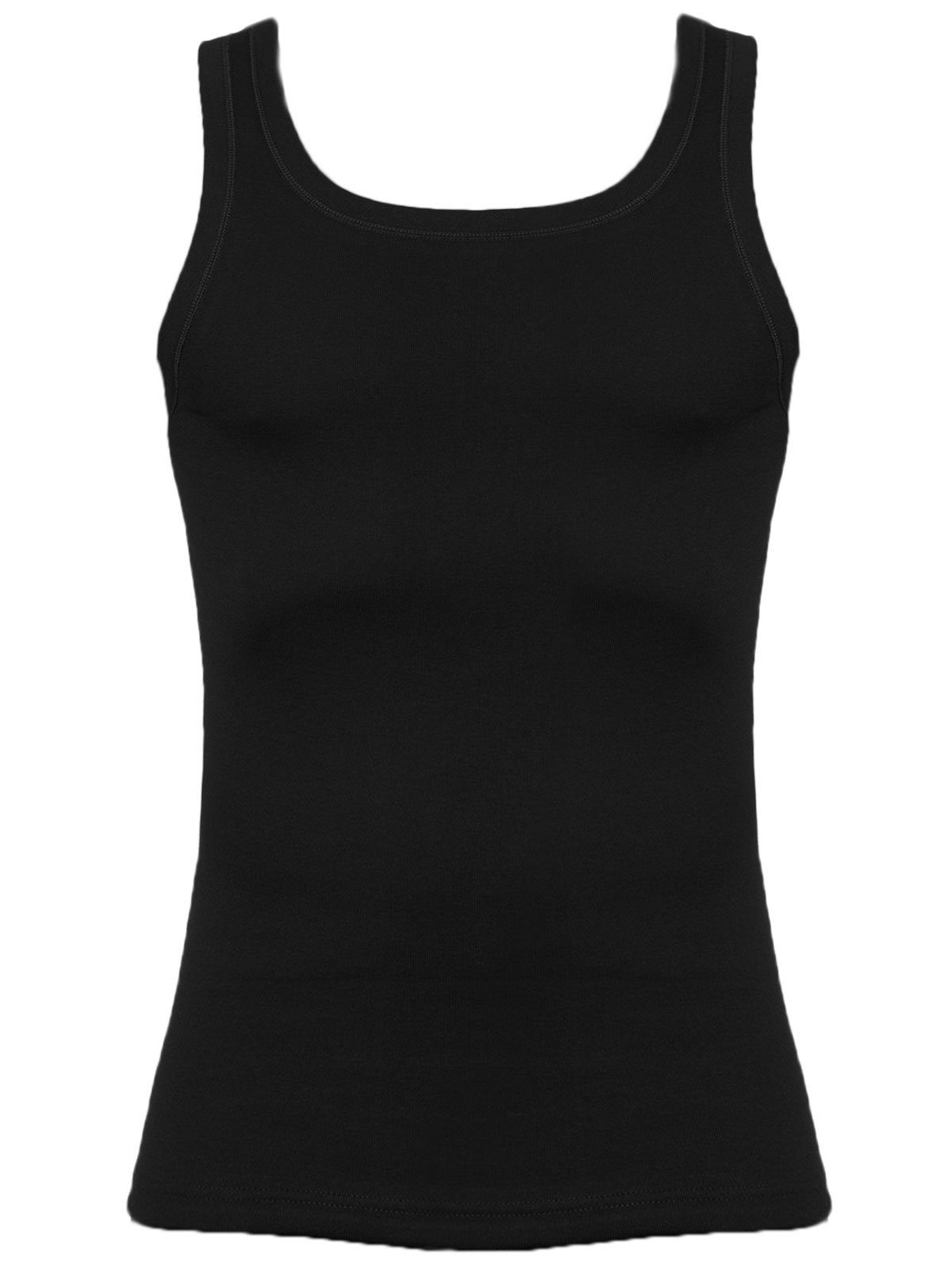 Markenqualität Sparpack KUMPF Achselhemd Feinripp hohe (Spar-Set, schwarz Herren 4er Unterhemd 4-St)