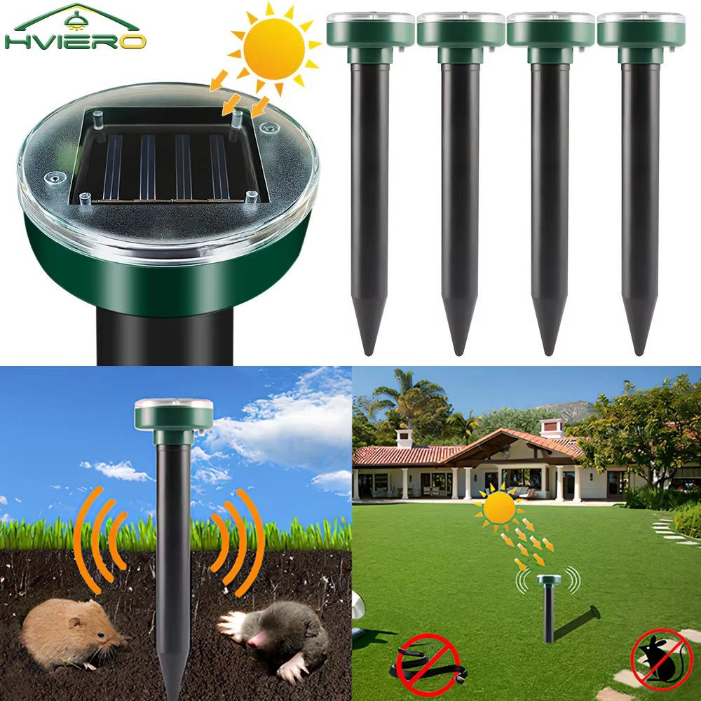 Athlix Ultraschall-Tierabwehr Solar Ultraschall Schädlings- & Tiervertreiber Outdoor 4er Pack, 4-tlg., Speziell für die ganzjährige Nutzung im Außenbereich konz – Bild 4 von 4