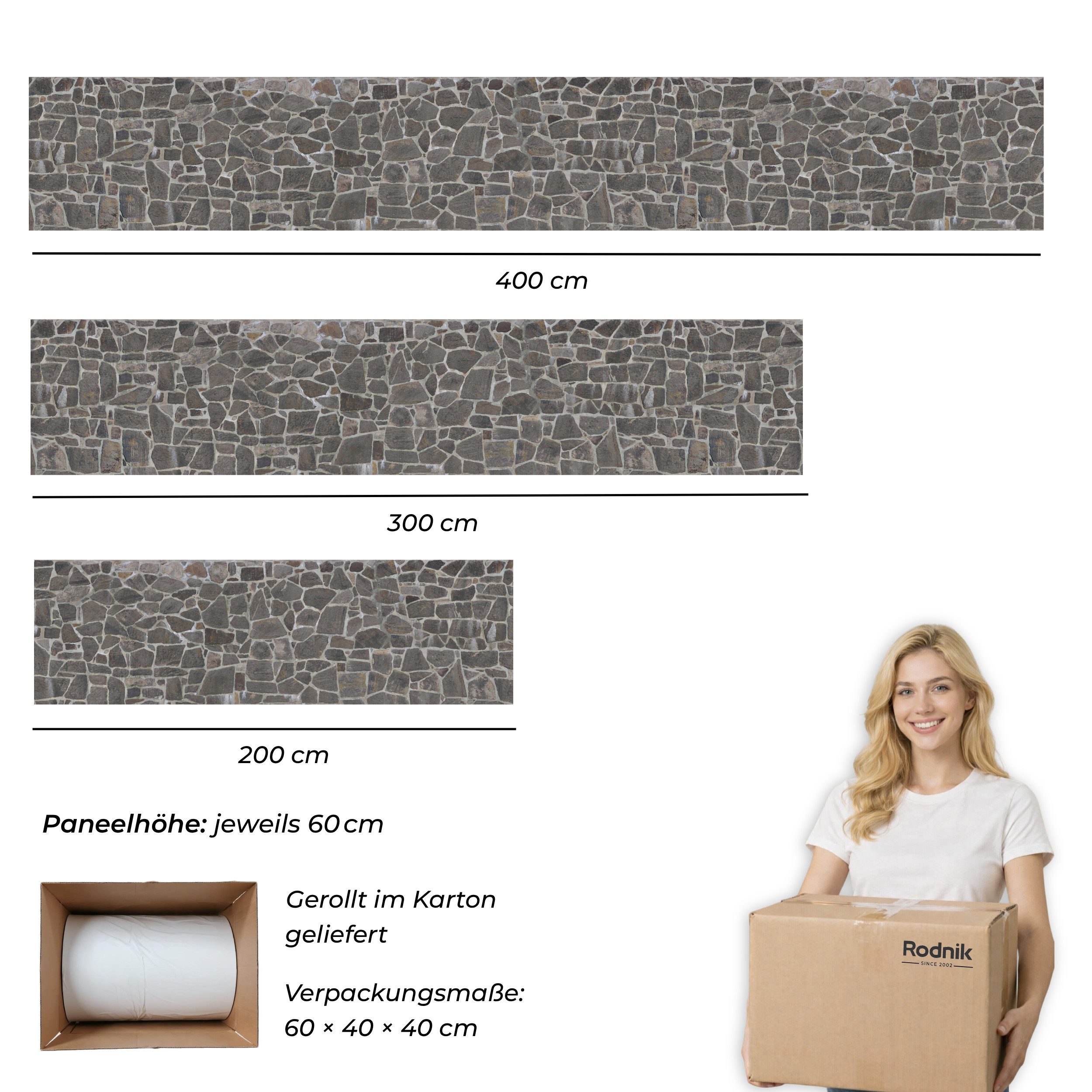 Rodnik Küchenrückwand Bruchsteinwand, monolithische ABS-Platte mit Direktdruck, formstabil und langlebig