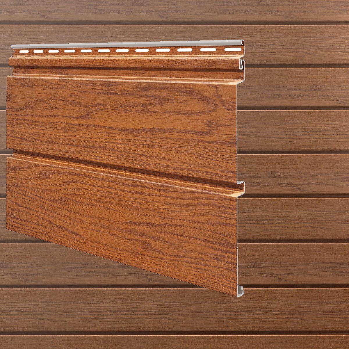 Vox Verkleidungspaneel Canadian Siding MAX3 Rundprofil 2-Brett 3,85m St. 0,9625qm goldbraun, BxL: 18,50x385,00 cm, 1,1 qm, (Stückweise 1 Paneel, 1,10 qm) Besonders schlagfest MAX3, pflegeleicht, abwaschbar, Leichtgewicht