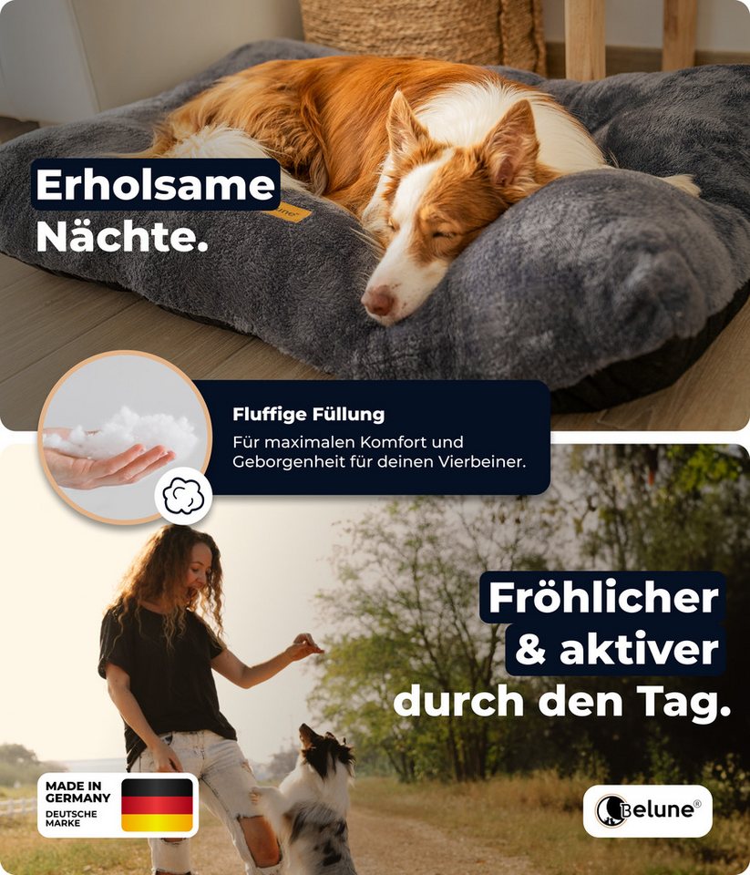 Thumbnail - Belune Tierbett Deluxe - Flauschiges Kuschelbett Premium - waschbar, flauschiges Hundekissen, verschiedene Größen und Fa...