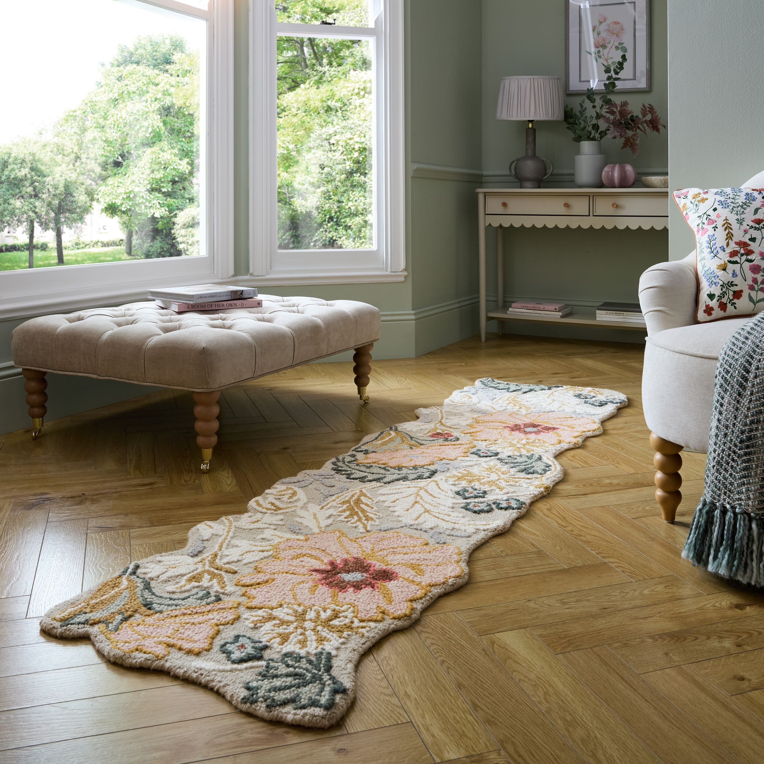 FLAIR RUGS Wollteppich Daphne Floral, 100% Wolle, rechteckig, Höhe: 10 mm, günstig online kaufen