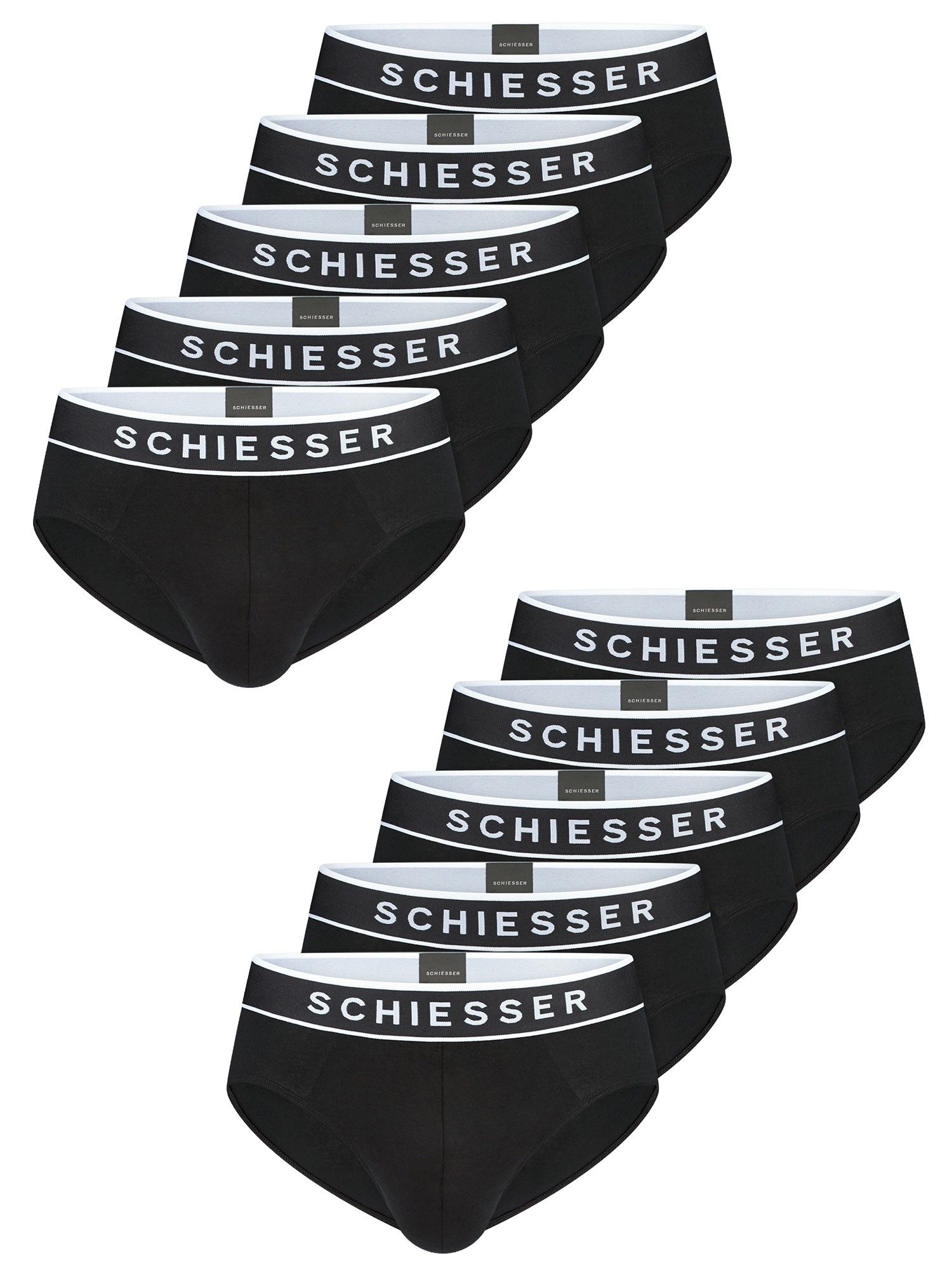 Schiesser Rioslip 95/5 - 5-Pack - hoher Tragekomfort - perfekte Passform - Basic (10-St) 10er-Pack Multipack Sparpack Herren Unterwäsche Unterhosen Baumwolle