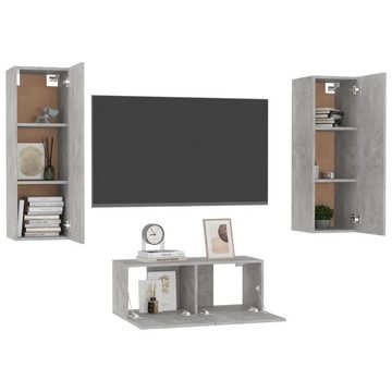 furnicato TV-Schrank 3-tlg. TV-Schrank-Set Betongrau Holzwerkstoff