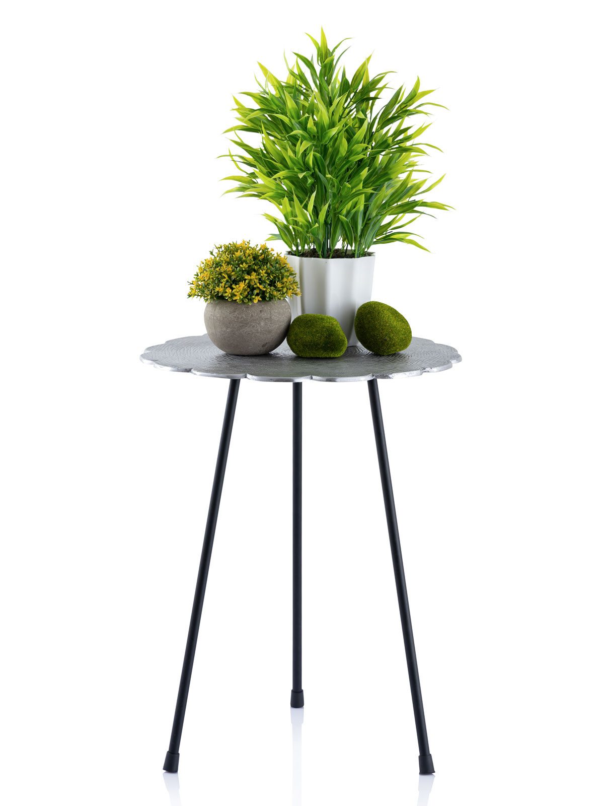 Amagohome Beistelltisch Beistelltisch Metall Dekotisch Hilton ø 35 x H 45 cm rund Aluminium mi