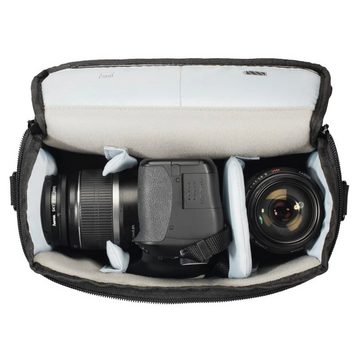 Hama Kameratasche Kamera-Tasche Trinidad 135 Foto-Tasche Universal Grau, Case Schultergurt Tragegriff Zubehör-Fächer Digitalkamera Systemkamera
