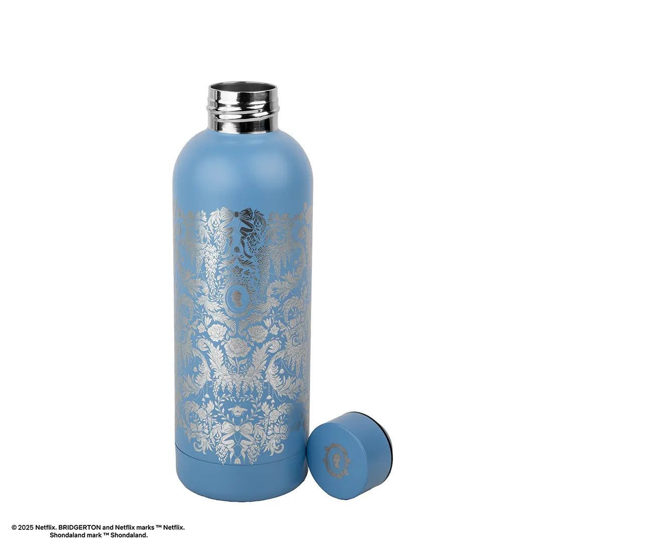 Cinereplicas Trinkflasche Insulated Bottle 500ml – Silver Damask Flowers – Bridgerton