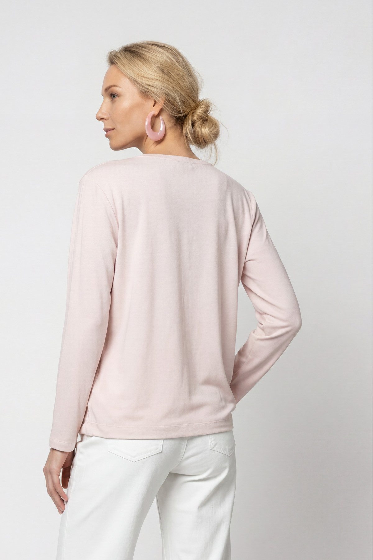 Monari Schlupfbluse Schluse Basic Schmuck Regular fit mit V-Ausschnitt