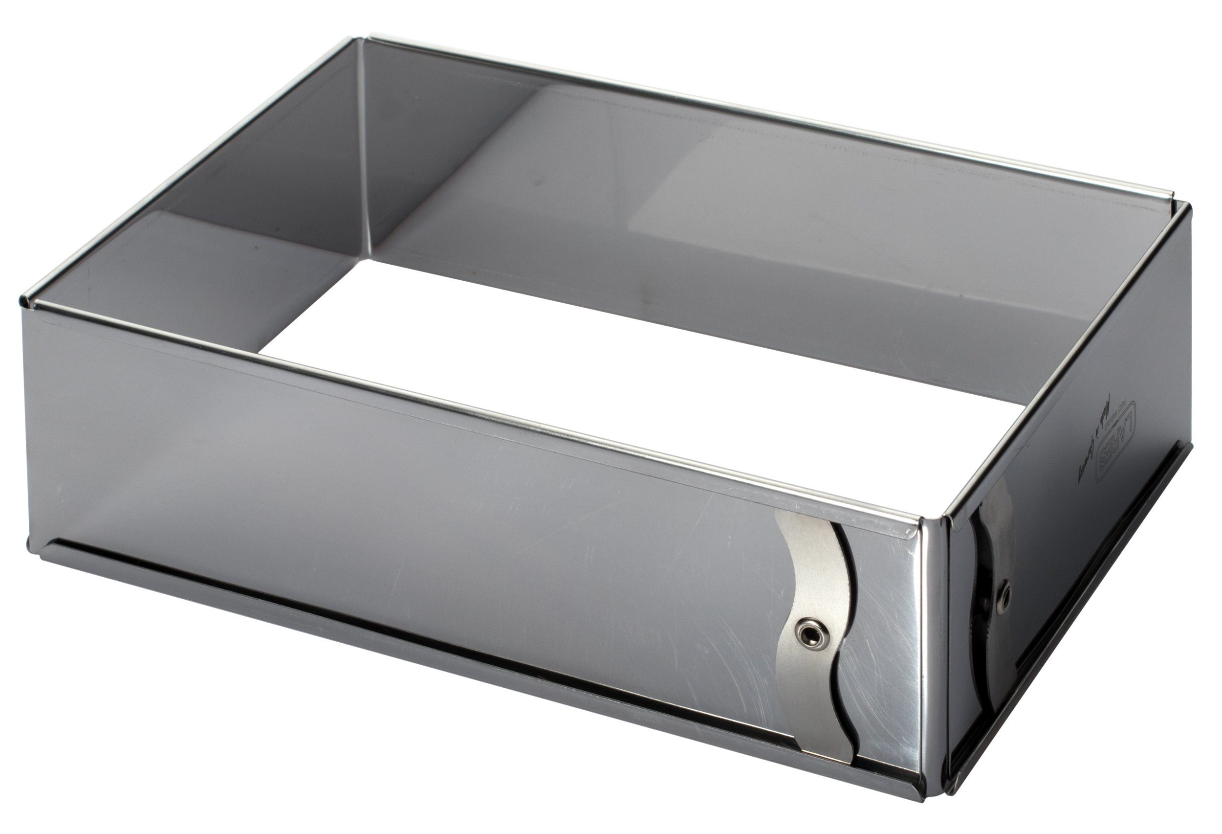 LARES Backform 6028, eckig - verstellbare Größe, aus rostfreiem Edelstahl, Made in Germany