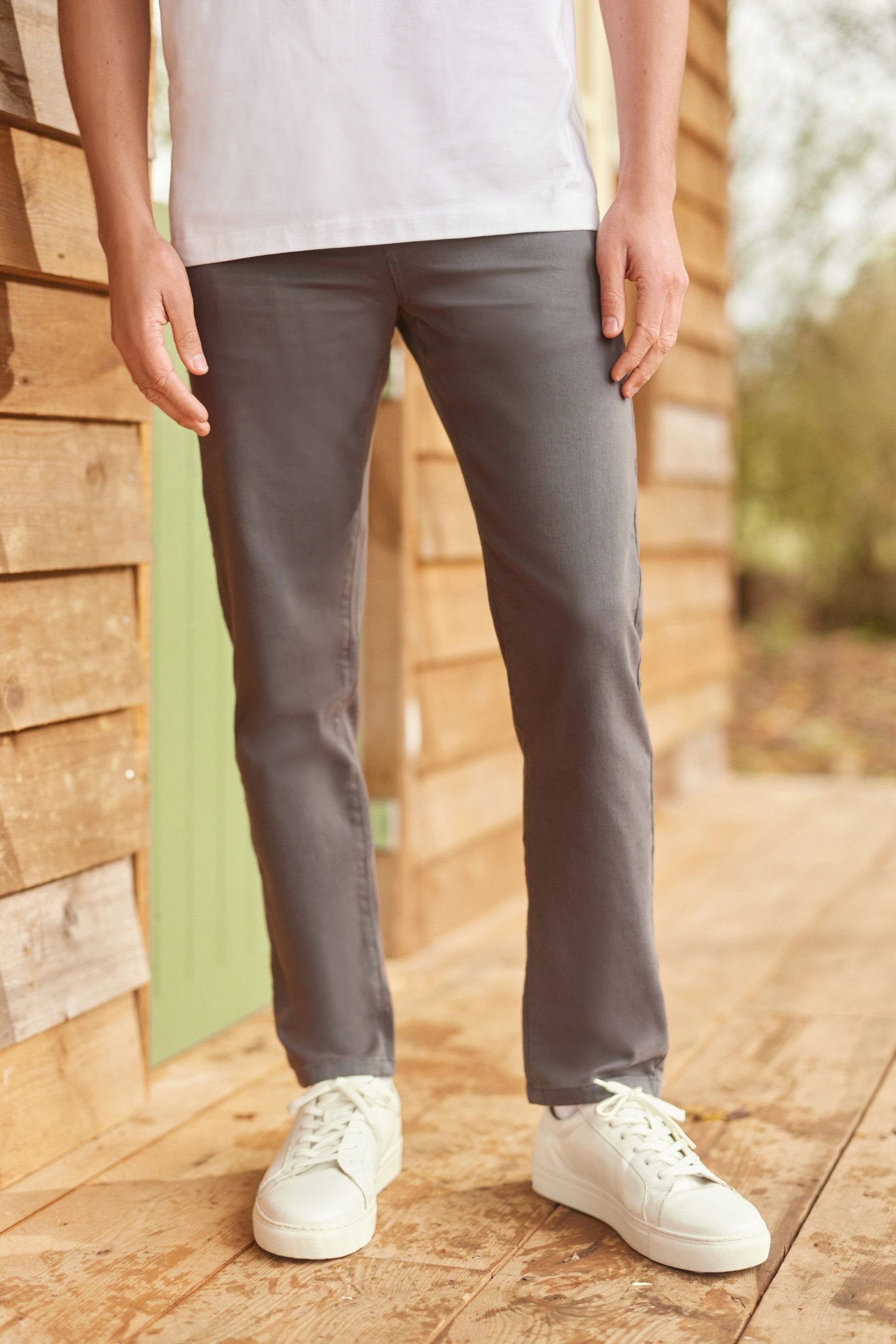 Next Slim-fit-Jeans Stretch Jeans Flex - Grey Motion Charcoal (1-tlg) Slim