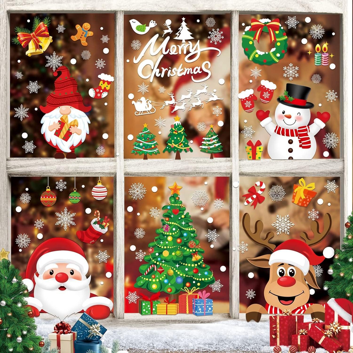 Dekohänger 245 Stück Weihnachten Fenstersticker Doppelseitige PVC Aufkleber