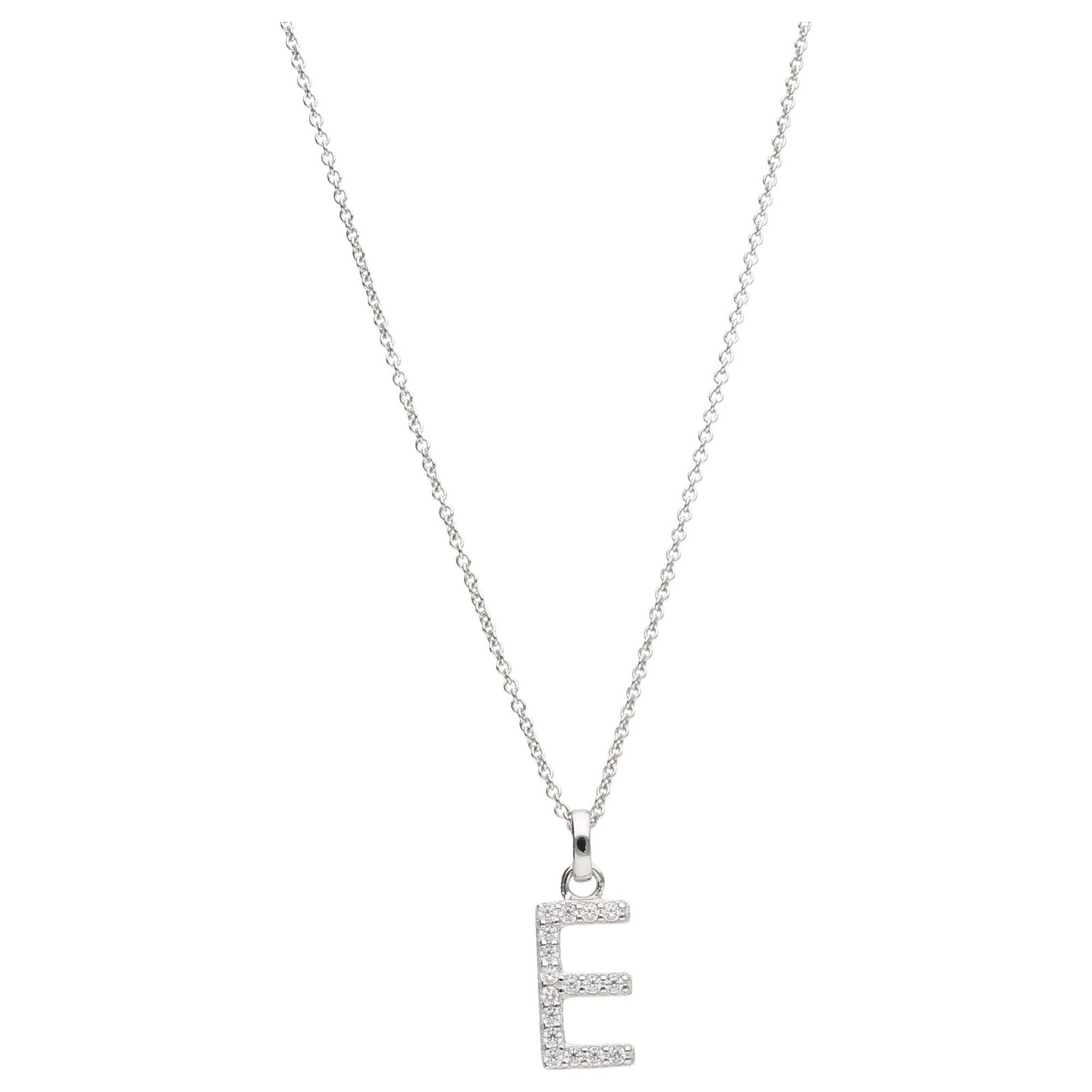 Smart Jewel Kette mit Anhänger Buchstabe E mit Zirkonia Steine, Silber 925 günstig online kaufen