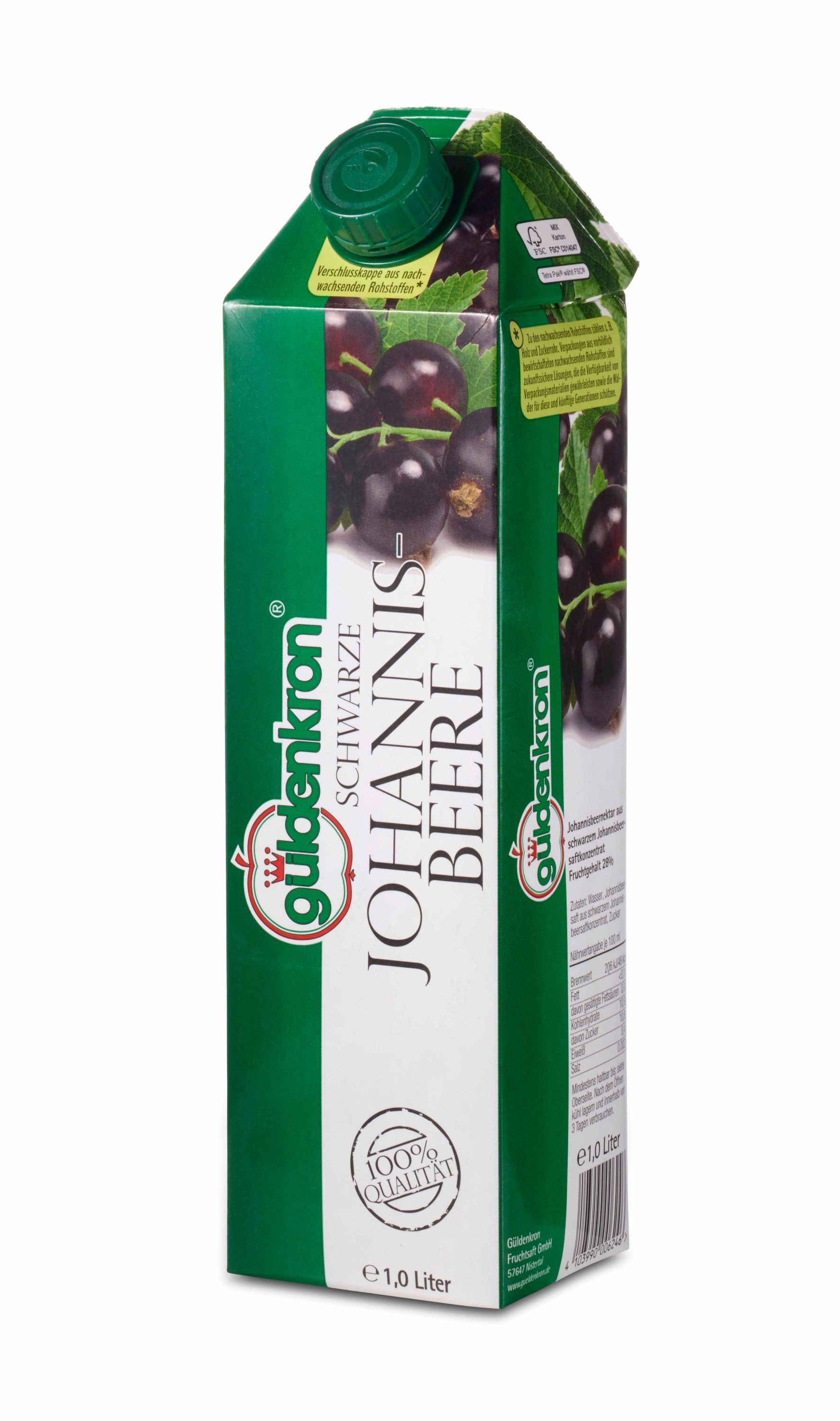 Güldenkron Saft, Güldenkron schwarze Johnnisbeer Nektar Schraubverschluss 1000ml