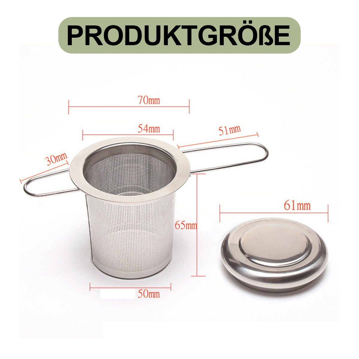 Jormftte Teesieb Losen zu (set, Teesieb für Teefilter reinigen Tasse, 1), für Leicht Tee,Edelstahl