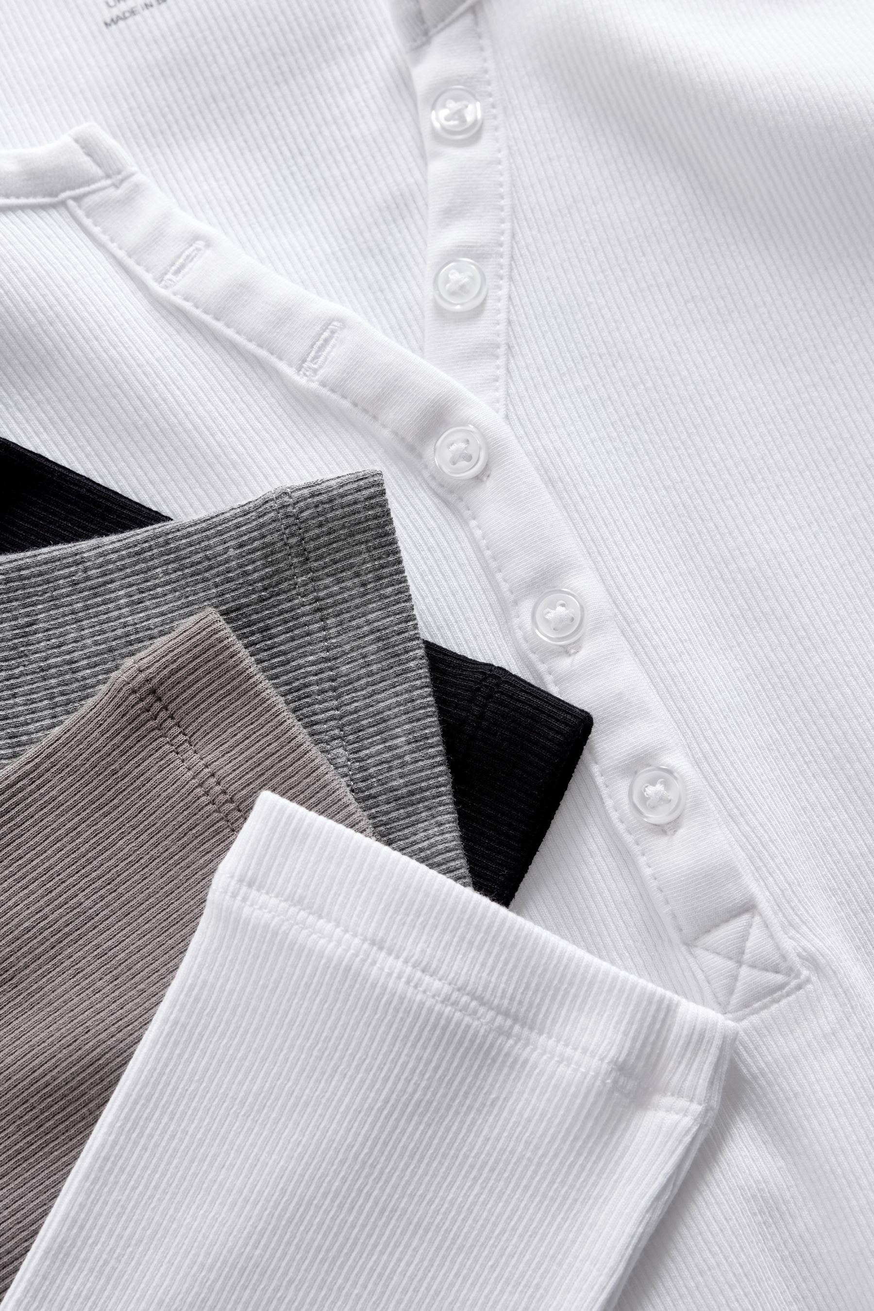 The Set Langarmshirt The Set gerippte Henley-Langarmshirts, 4er-Pack (4-tlg)