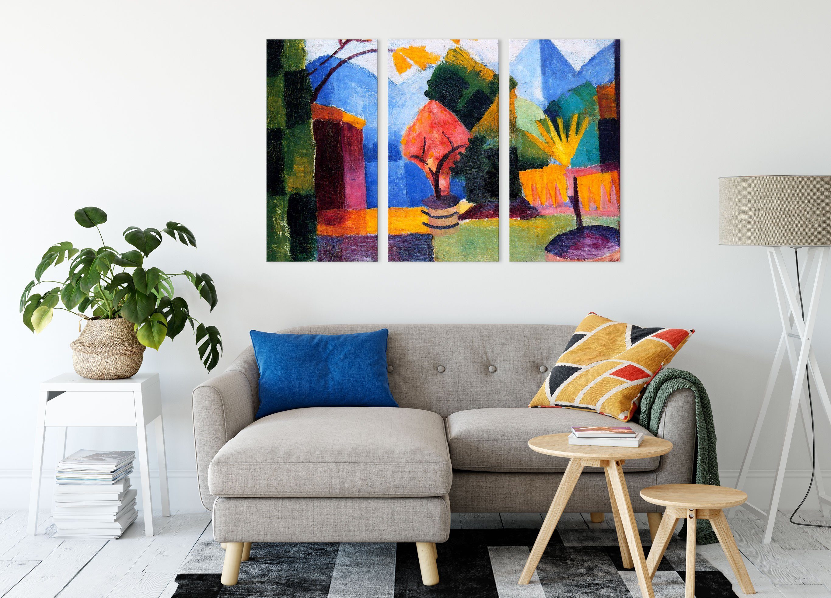 Pixxprint Leinwandbild August Macke - Garten günstig online kaufen