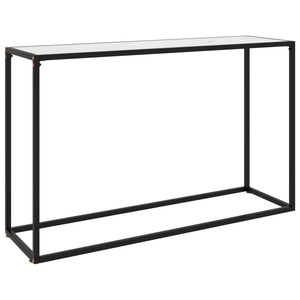 furnicato Beistelltisch Konsolentisch Weiß 120x35x75 cm Hartglas (1-St)