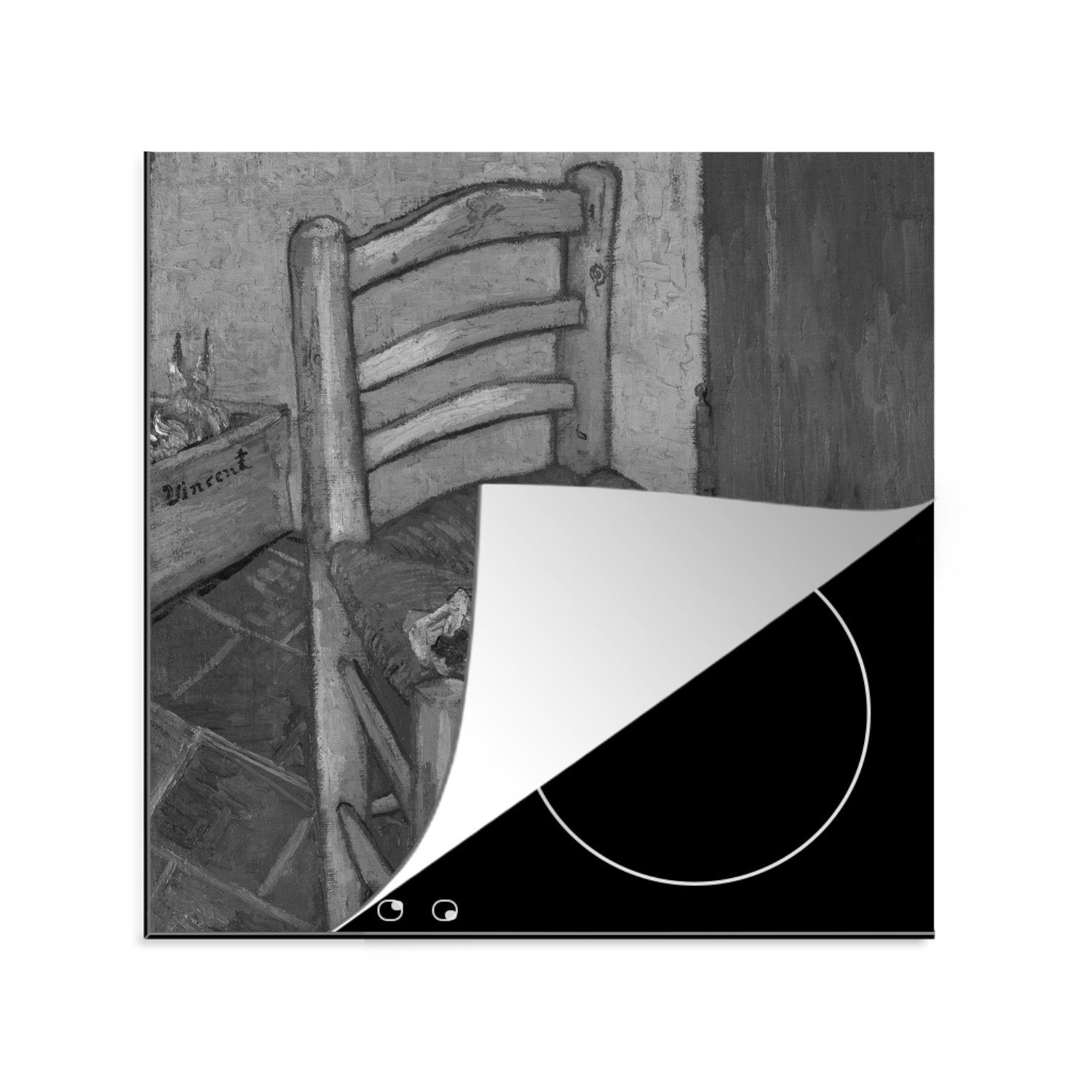 Herdblende-/Abdeckplatte van MuchoWow küche cm, (1 Gogh, Vincent Goghs 78x78 Vinyl, Stuhl tlg), Arbeitsplatte - Ceranfeldabdeckung, für Van