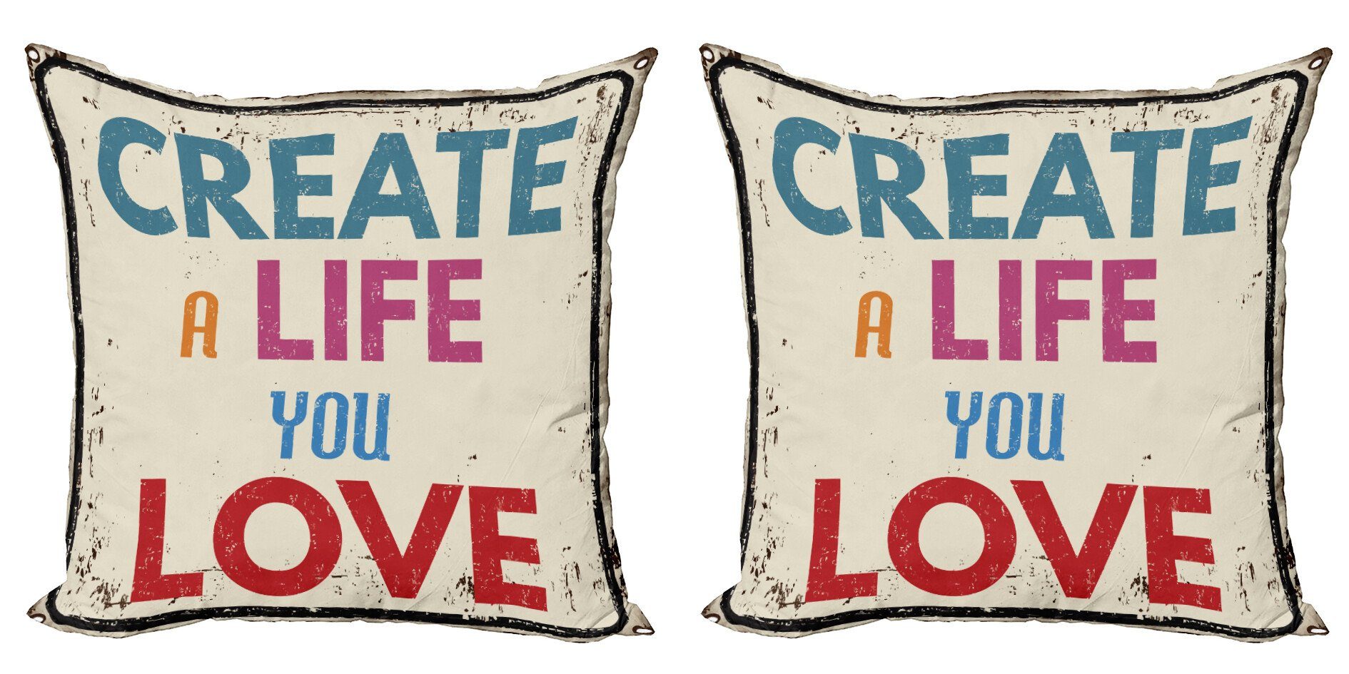 Love Leben, Sie Doppelseitiger Abakuhaus Modern (2 Kissenbezüge Zitat Sie Digitaldruck, Text Accent das Stück), Erstellen ein