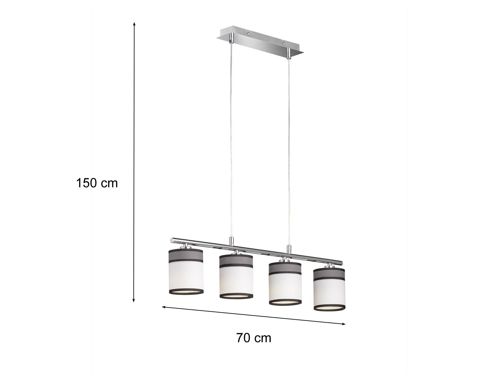 70cm Breite Lampen-Schirme ohne Pendelleuchte, mehr-flammig, Kücheninsel, Esstisch Leuchtmittel, WOFI Stoff