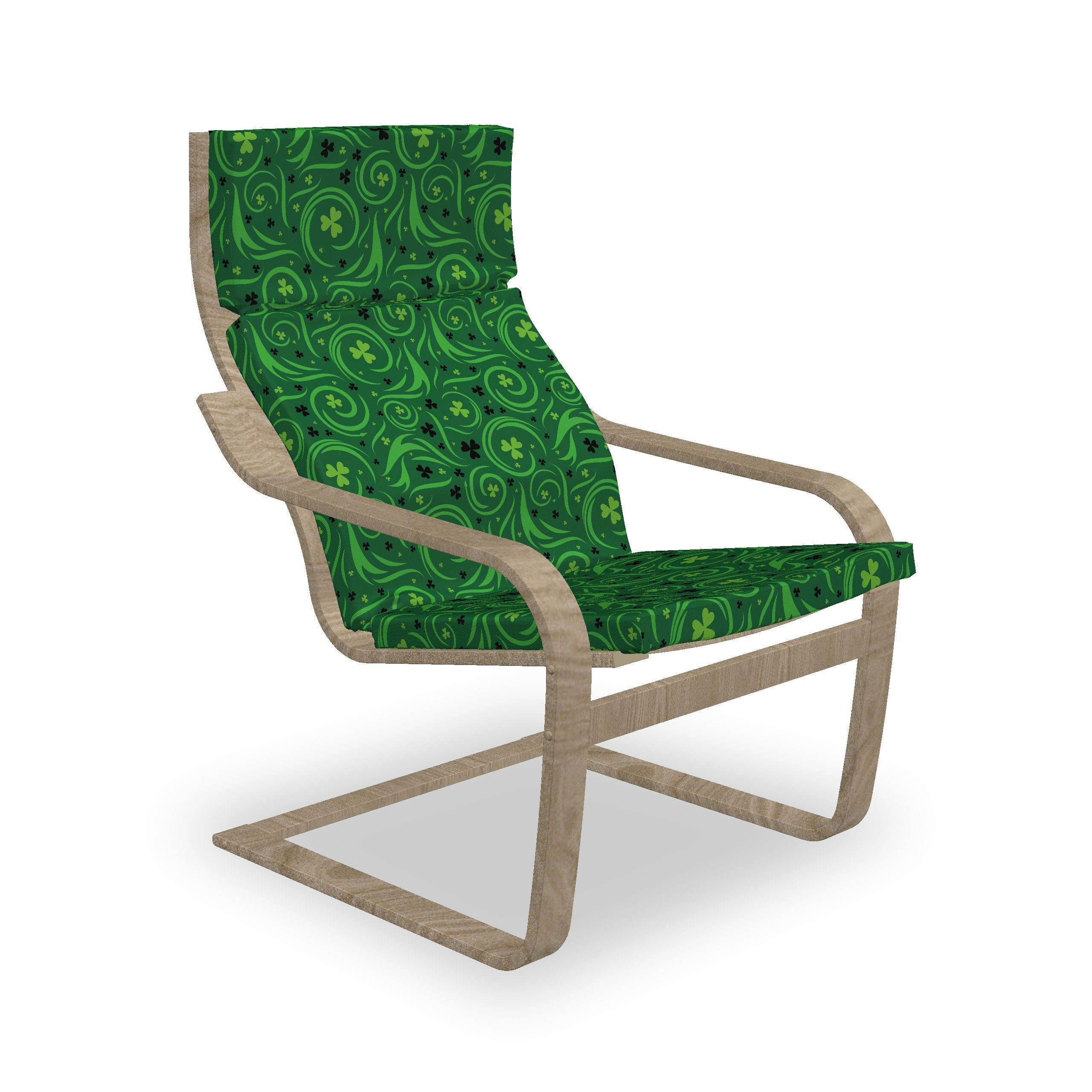 Abakuhaus Stuhlkissen Sitzkissen mit Stuhlkissen mit Hakenschlaufe und Reißverschluss, Abstract Green Irish Swirl Shamrock