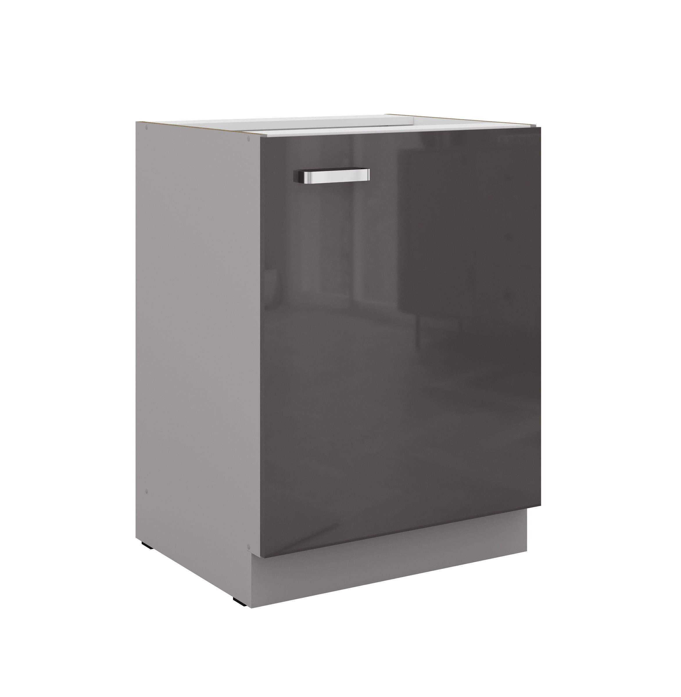 Küchen-Preisbombe Unterschrank 60 cm Küche Bianca Grey Grau Hochglanz Küchenzeile Küchenblock