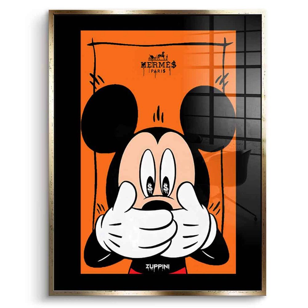 DOTCOMCANVAS® Acrylglasbild Speechless Mickey - Acrylglas, Acrylglasbild Speechless Mickey Mouse Comic Cartoon Pop Art Wandbild