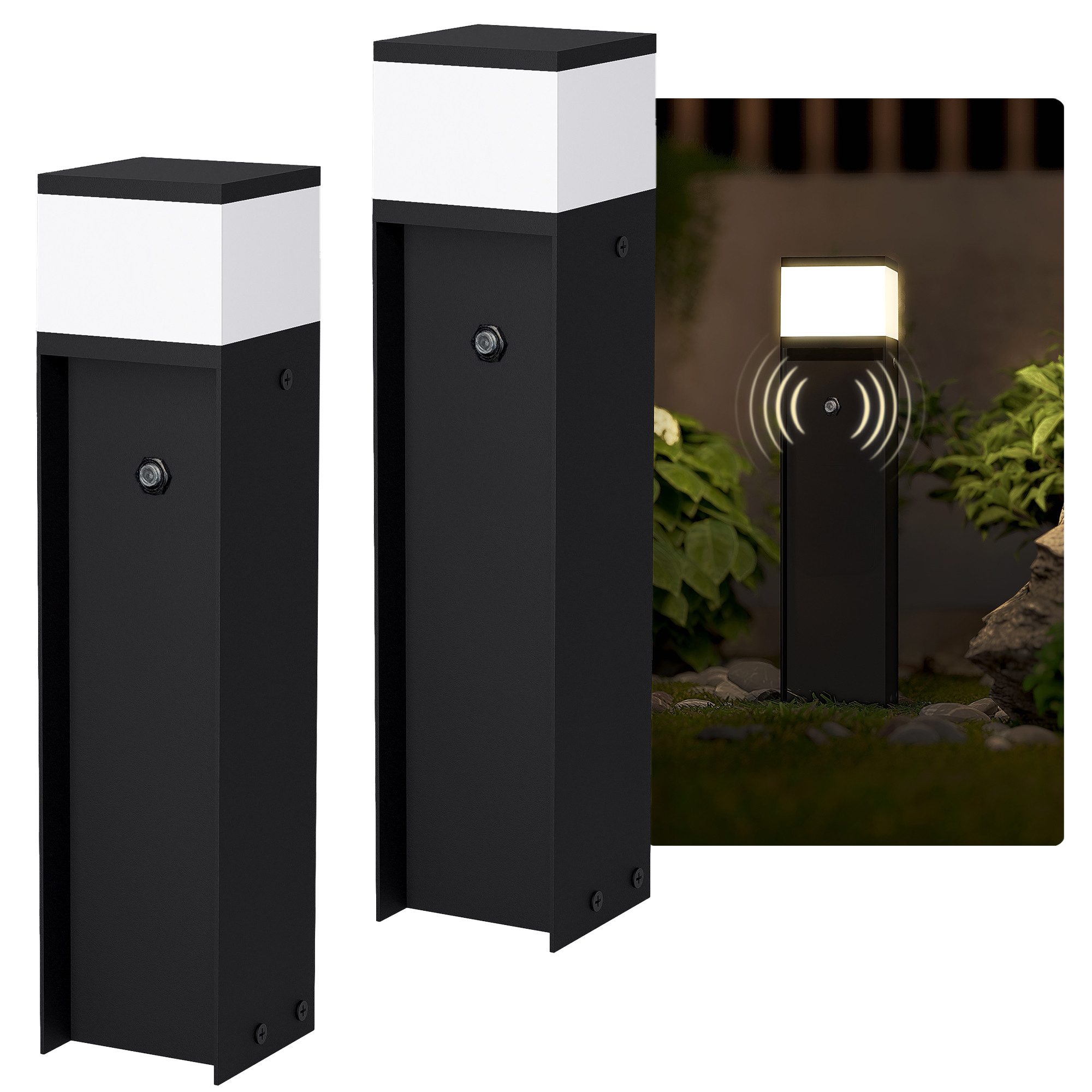 SSC-LUXon LED Gartenstrahler Wegeleuchte ZAVO schwarz für G9 Leuchtmittel mit Bewegungsmelder