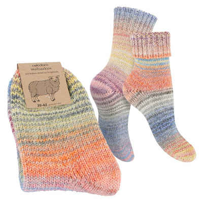 celodoro Umschlagsocken Damen & Herren Mouline Wollsocken mit Umschlag