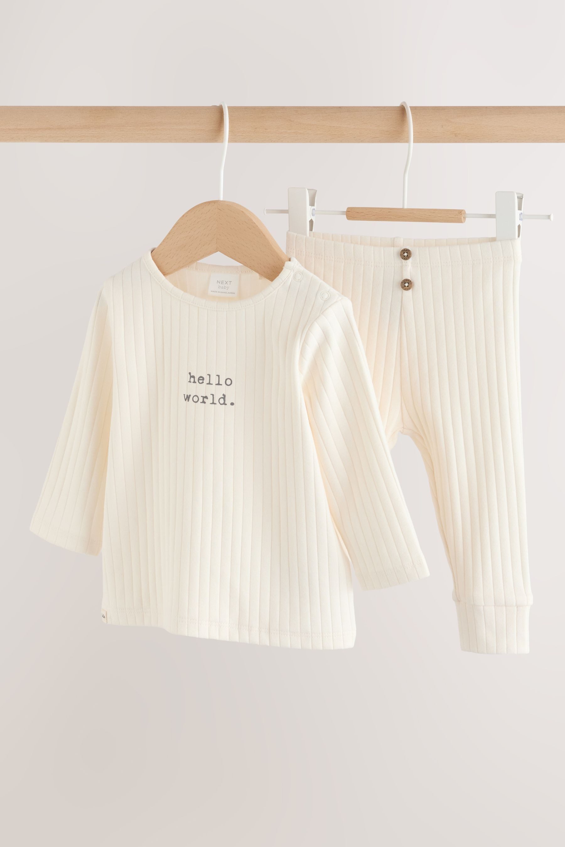 Shirt & Leggings Hello World Baby-Oberteil und Leggings, 2er Set