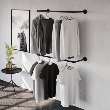 pamo. design Garderobenständer FINN, (Garderobe Flur schmal), offene Kleiderstange zur Wandmontage im industrial Design