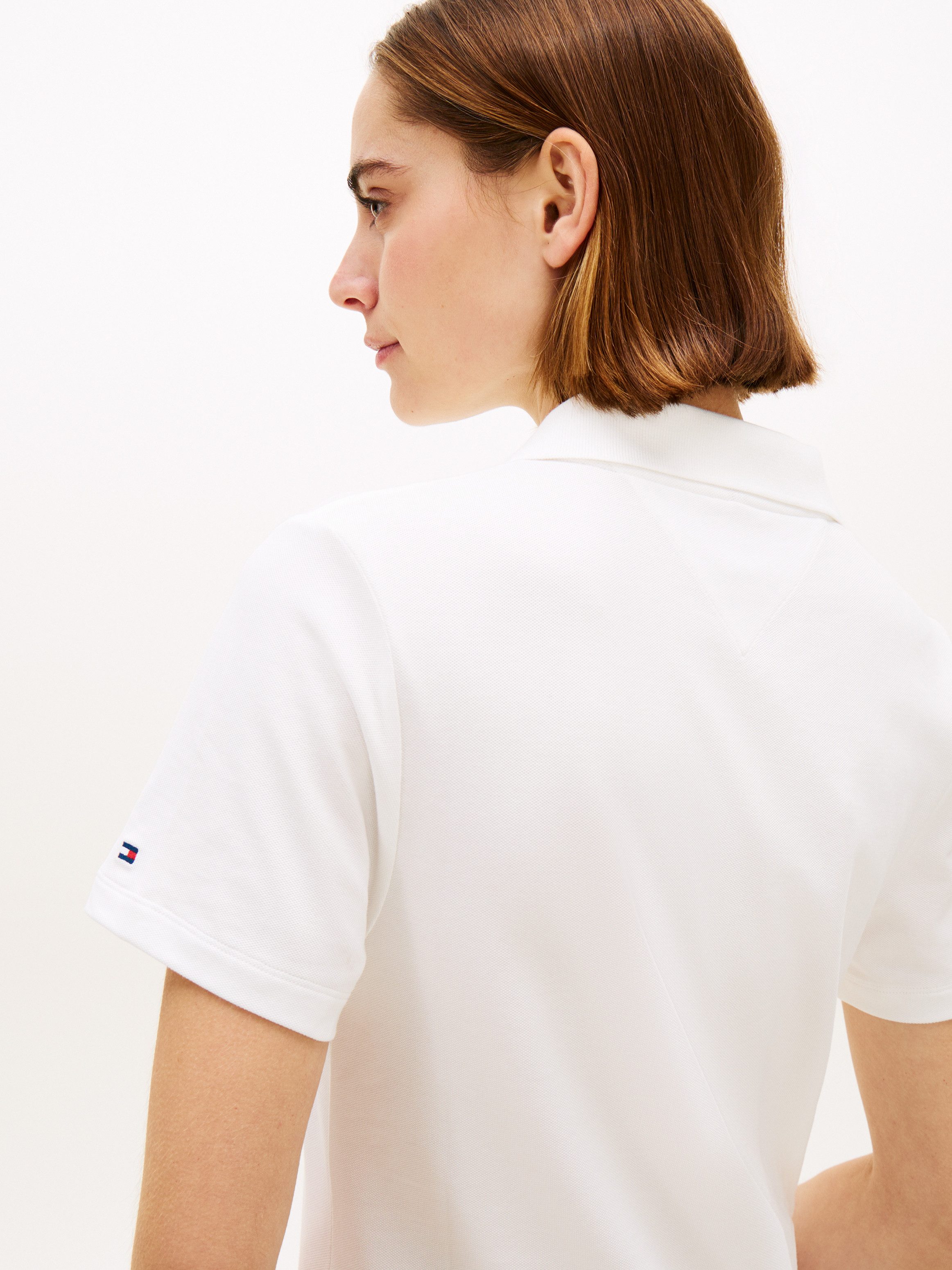 Tommy Hilfiger Polokleid TH SCRIPT OPEN-NK POLO DRS mit Knopfleiste