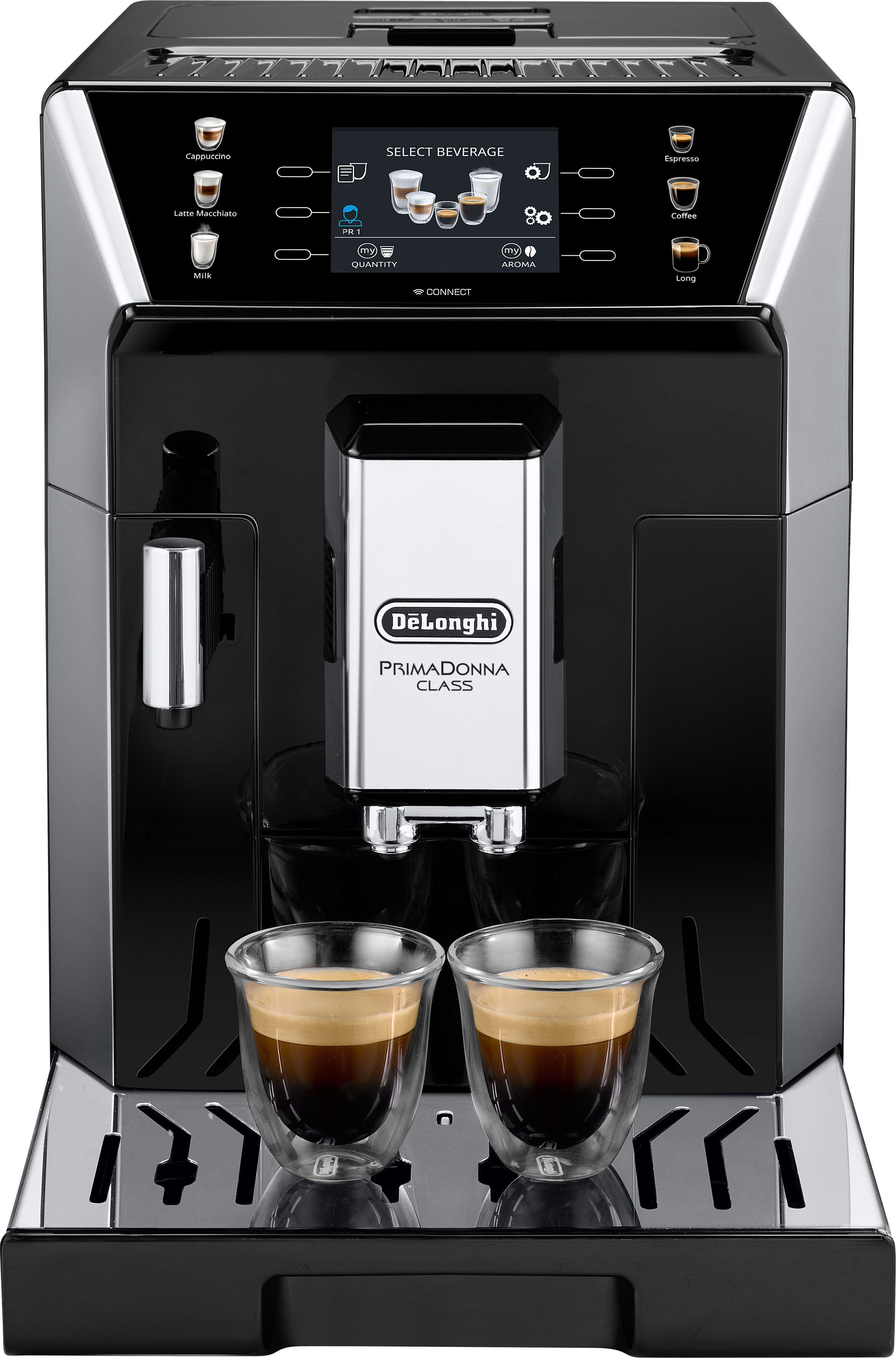 De'Longhi Kaffeevollautomat PrimaDonna Class ECAM550.65.SB - Perfekter Milchschaum, 5 Kaffeestärken, Mein Kaffee" Funktion, 3,5'' Farbdisplay