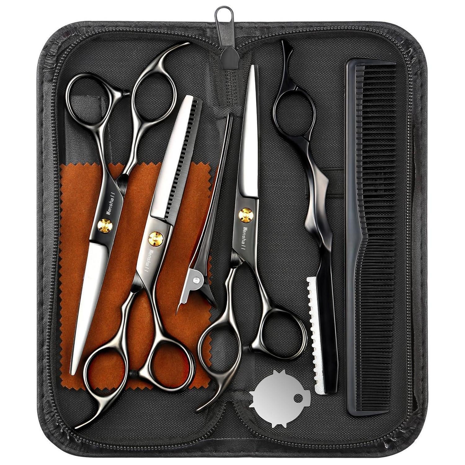 LuxusKollektion Scheren-Set Haarschneideset 6,5 Zoll Schwarz