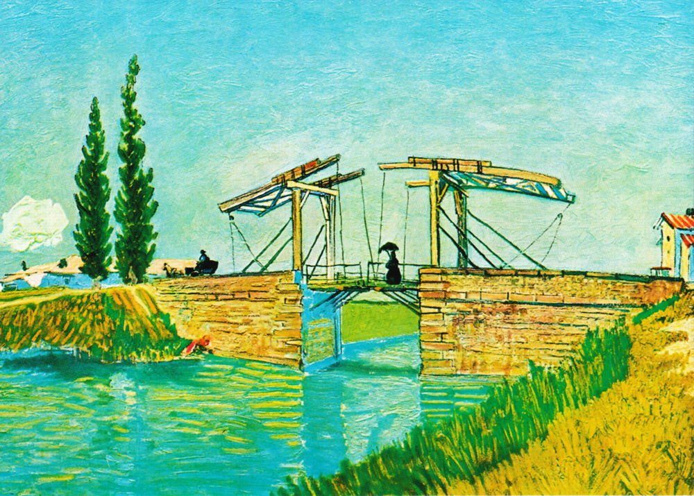 Postkarte Kunstkarte Vincent van Gogh "Die Brücke von Lang Lois in Arles"