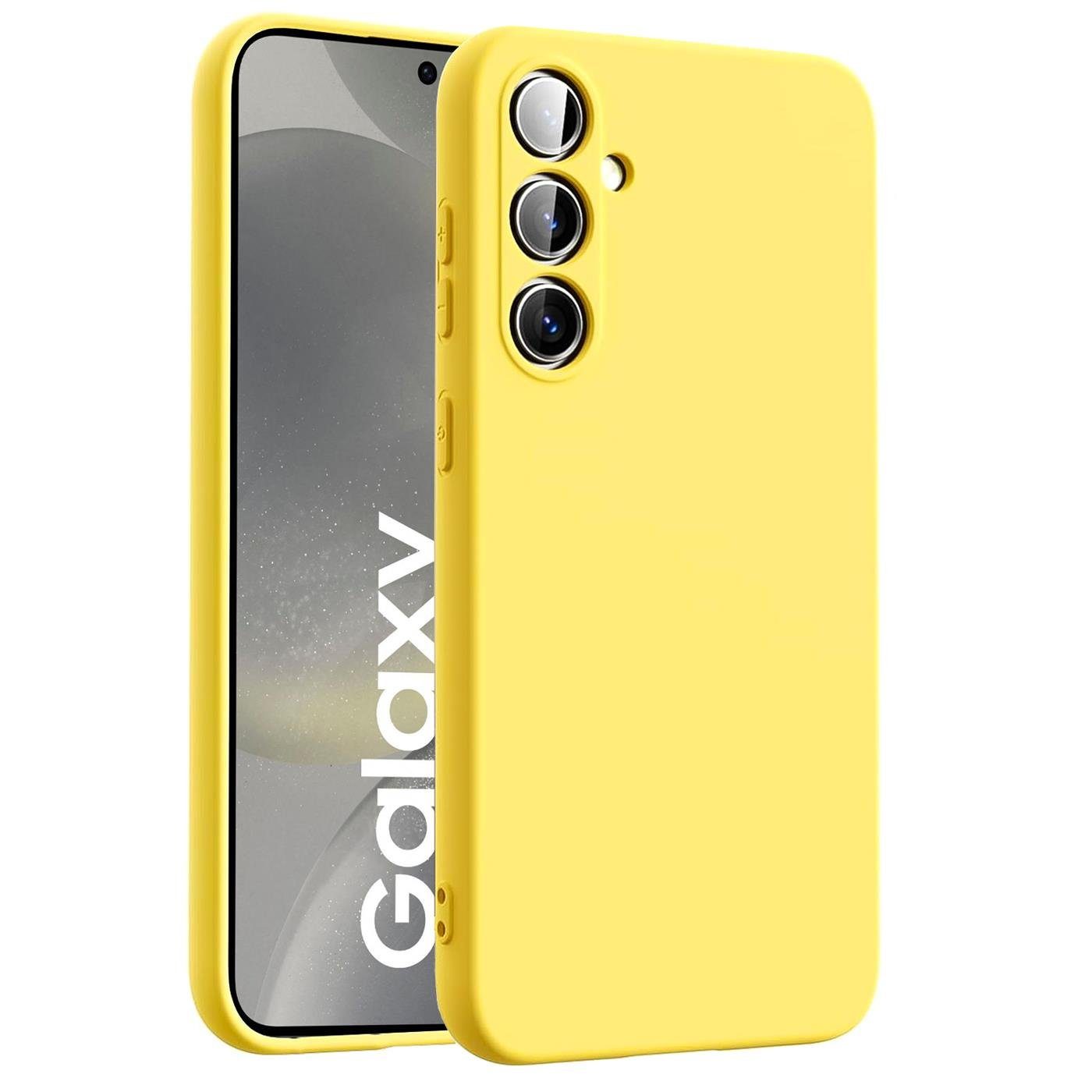 CoolGadget Handyhülle Silikon Case für das Samsung Galaxy S24 FE Slim TPU Cover 6,7 Zoll, Weiche Schutz Hülle mit Innen Fleece aus Stoff Handy Tasche