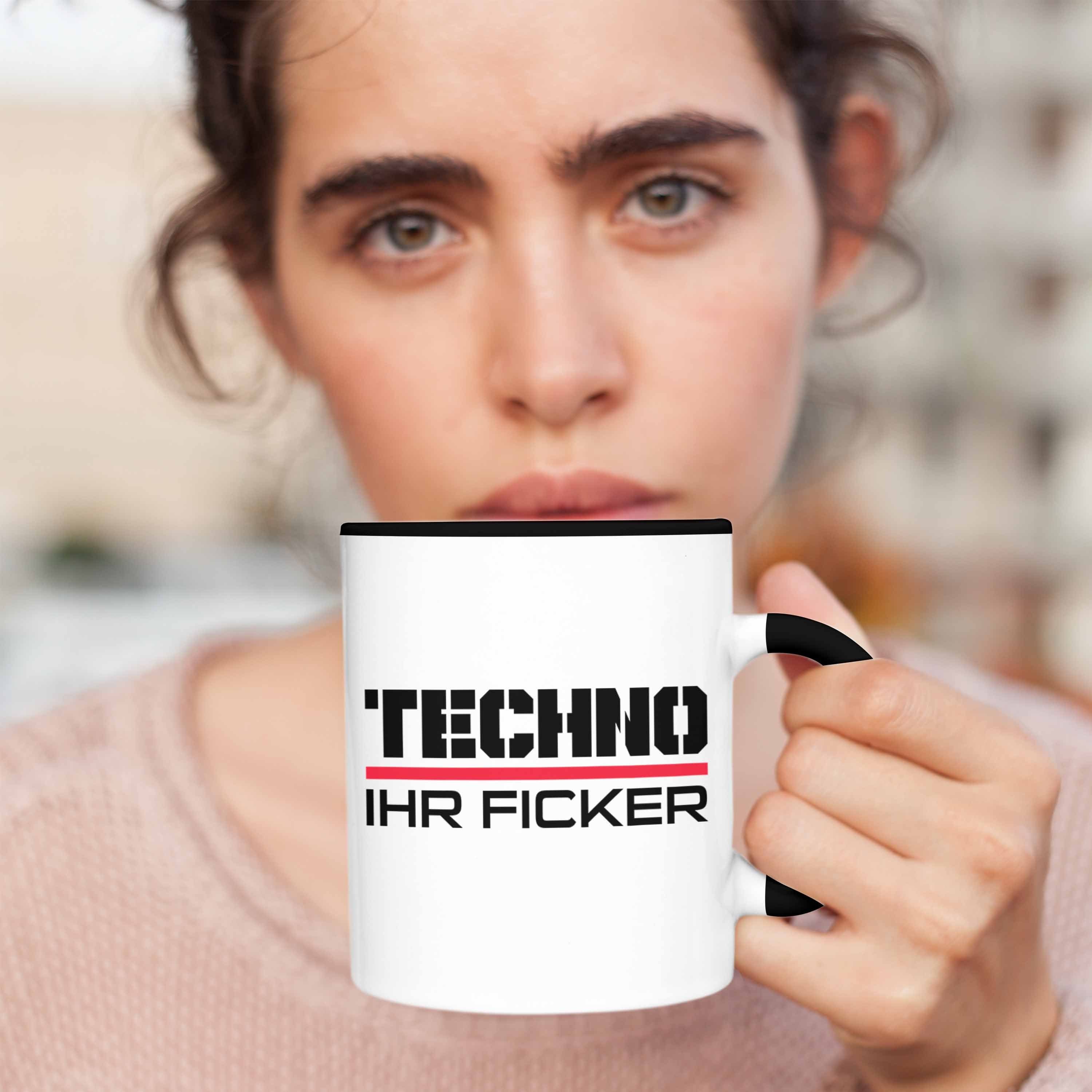 Fans Raven Tasse Ihr - Schwarz Techno F**** HardTekk Trendation Techno Geschenk Trendation Tekk Tasse