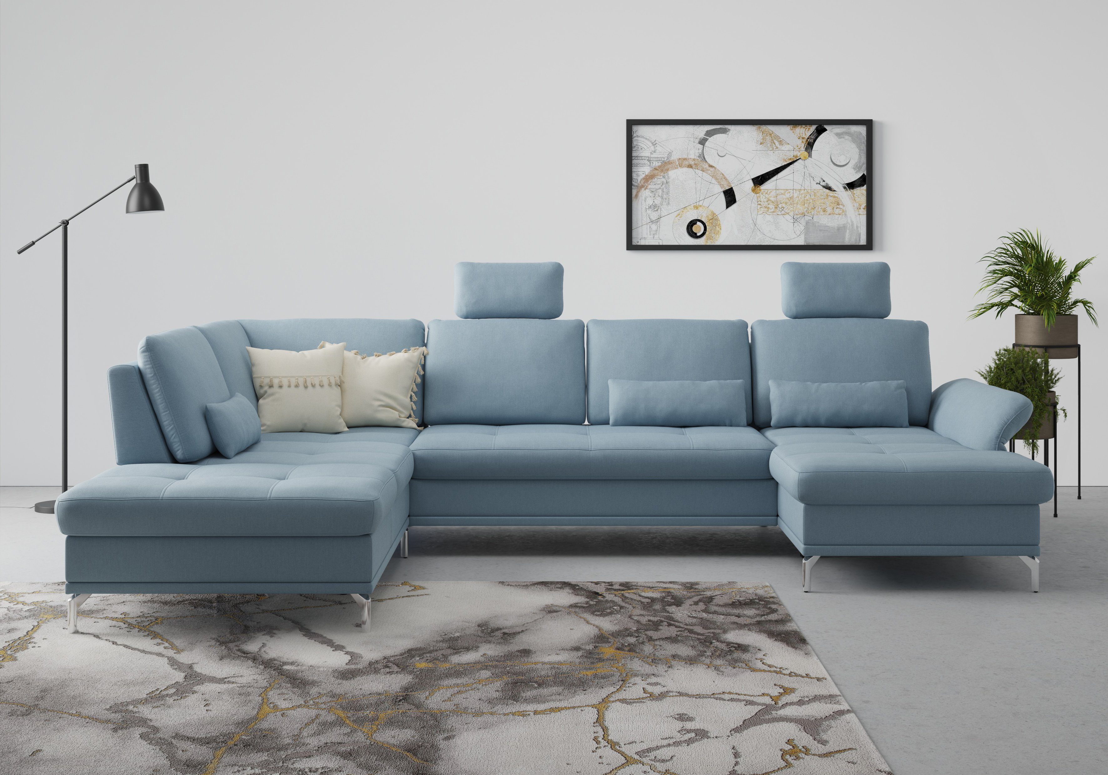 INOSIGN Wohnlandschaft "Palm Beach U-Form" Federkern, mit Sitztiefenverstel günstig online kaufen