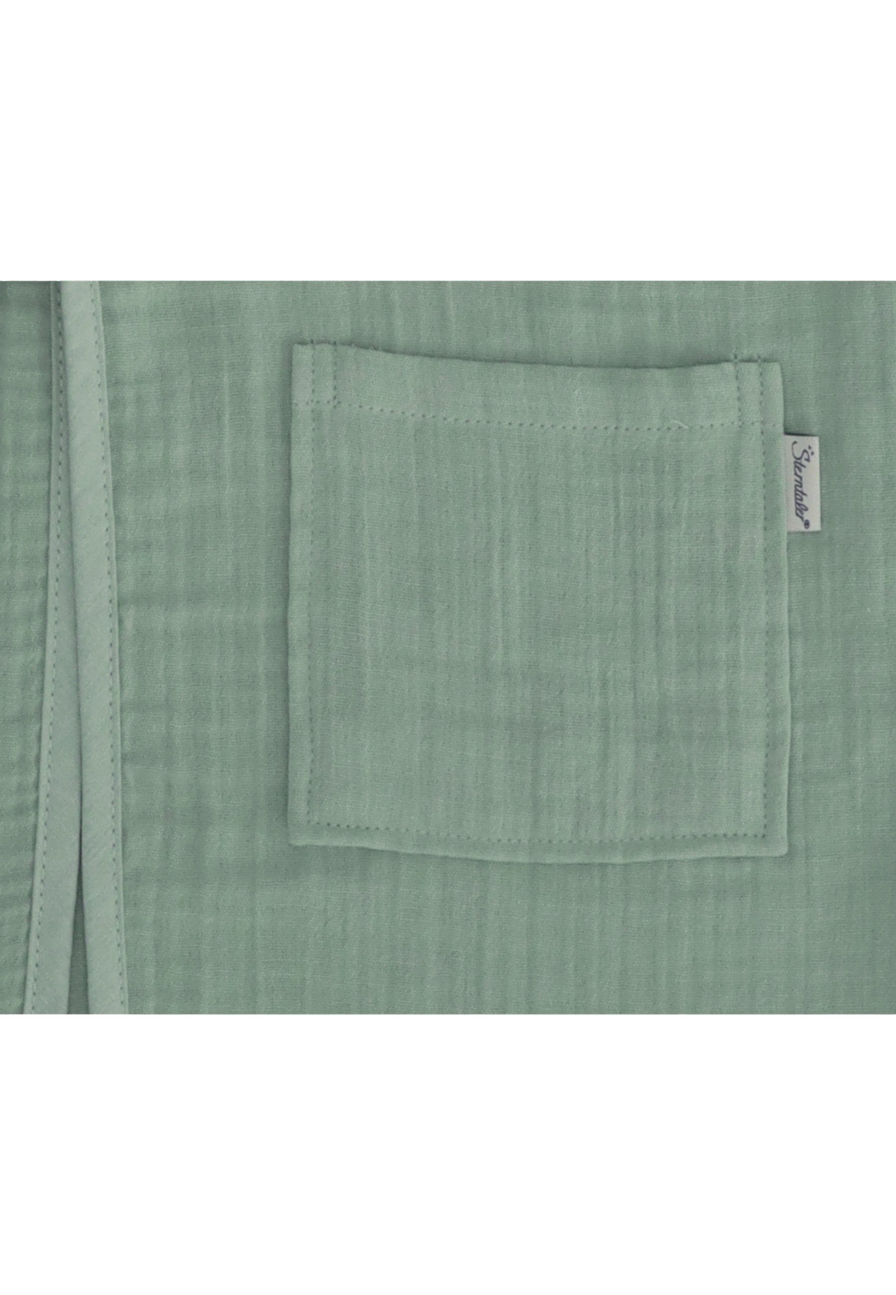 Sterntaler® Babybademantel Bademantel Arme, aufgesetzten Baumwolle, und Igel, Kapuze aus saugfähiger 100 Taschen, lange % Knöpfe mit Baumwolle