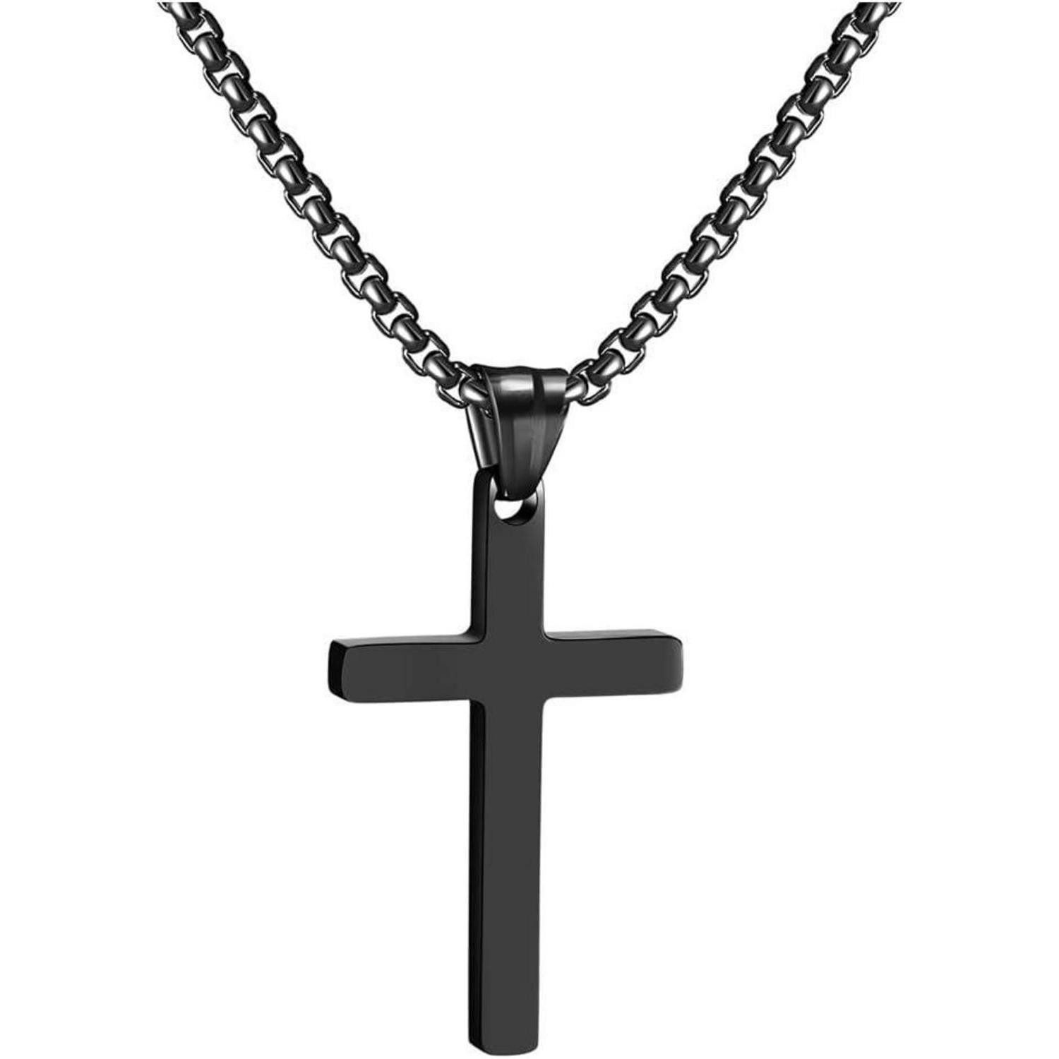 Kreuzkette Kreuzkette Edelstahl Herren Damen 16-24"