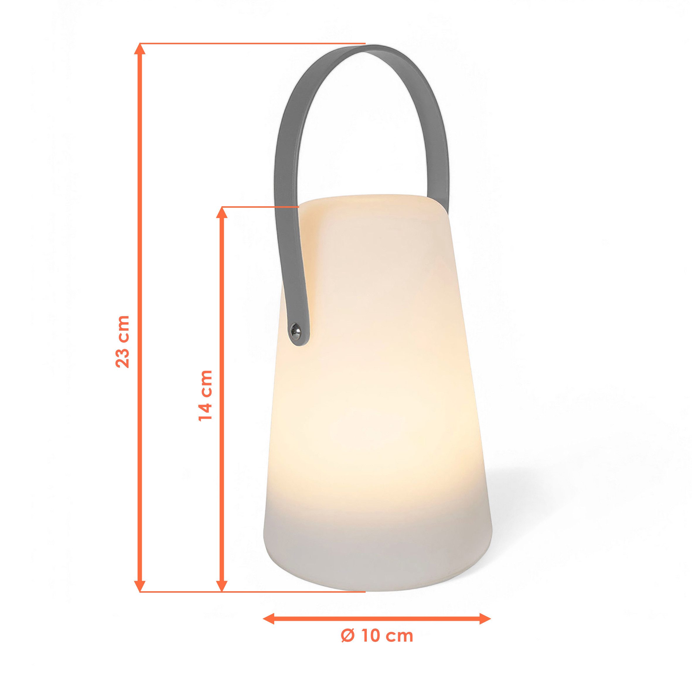 Spetebo Außen-Tischleuchte LED Tischlampe mit Lederband konisch rund, mit T günstig online kaufen