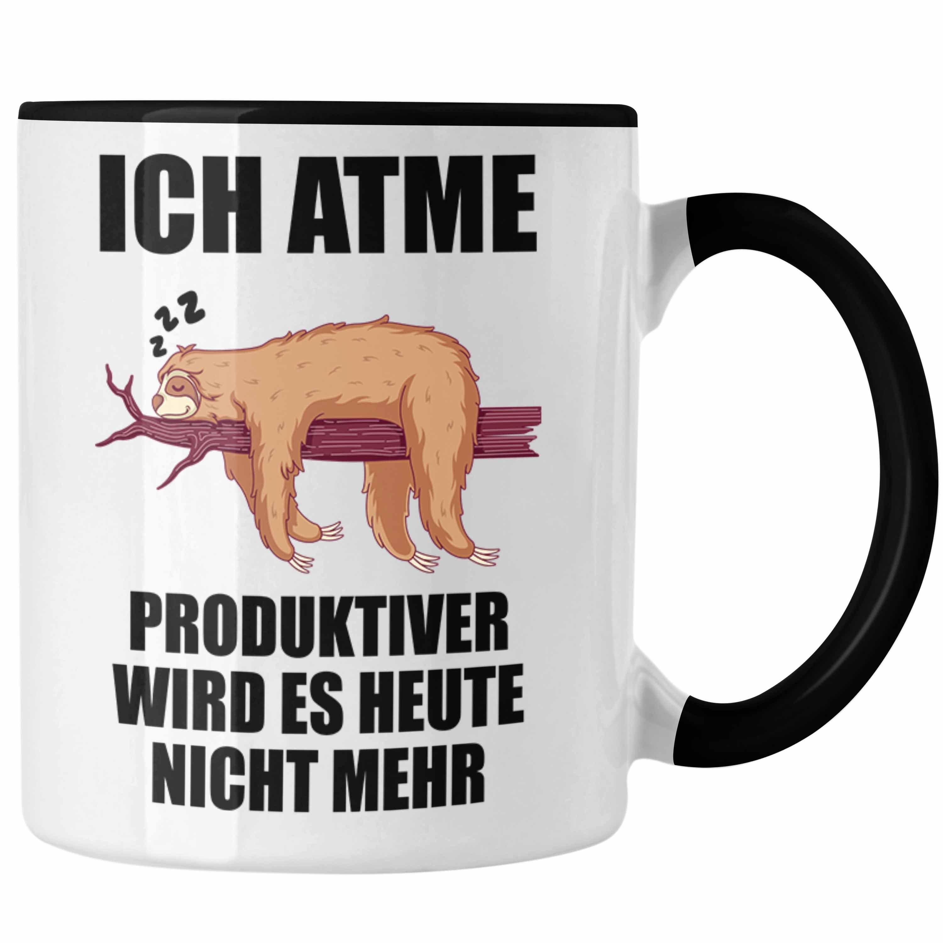 Faultier Lustiger Arbeitskollge Mitarbeiter Trendation Geschenk Faultier Schwarz Tasse Spruch - Trendation Tasse