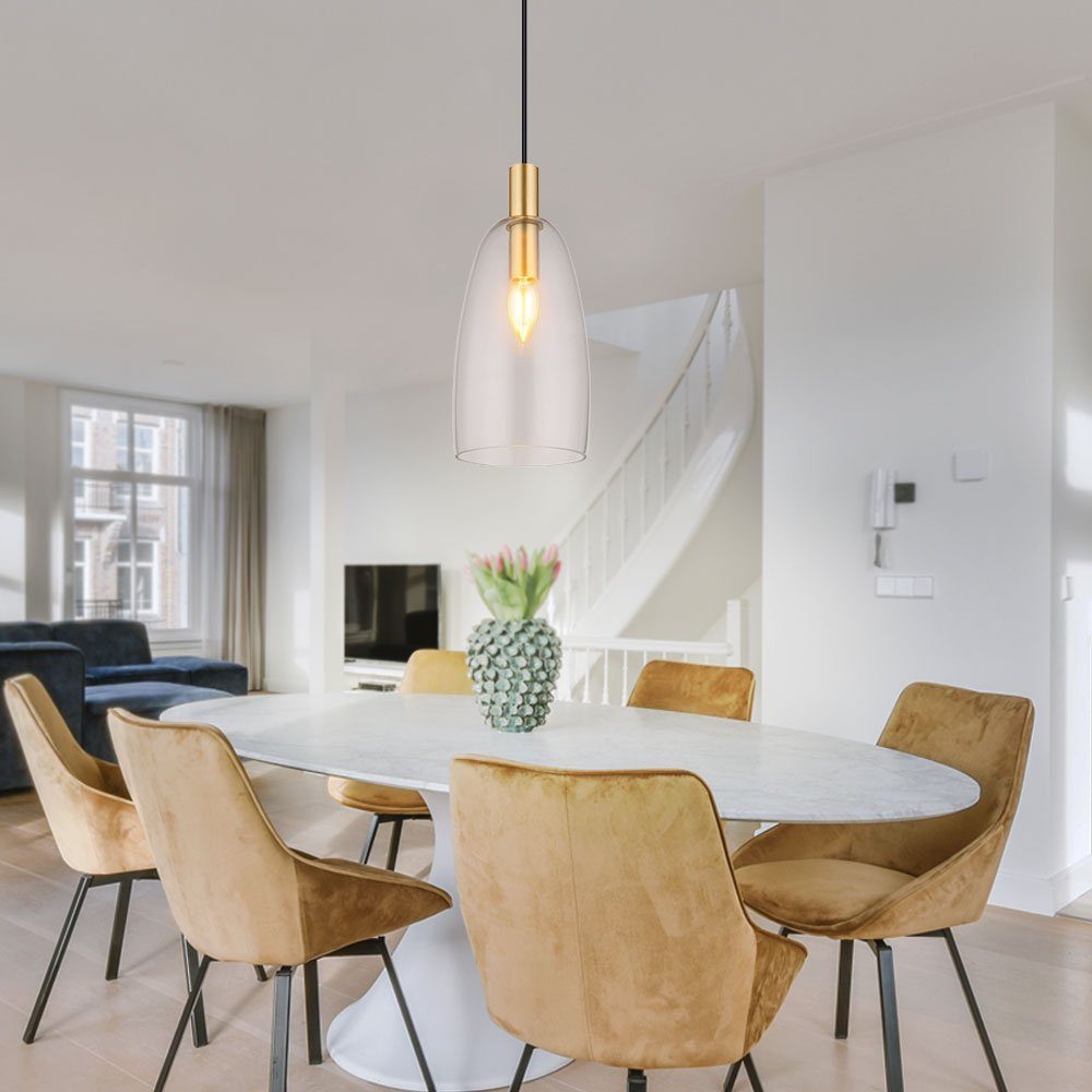 GLOBO LIGHTING Hängeleuchte, Leuchtmittel nicht inklusive, Hängelampe Pendellampe Esstischlampe Glas Wohnzimmerlampe H 120 cm