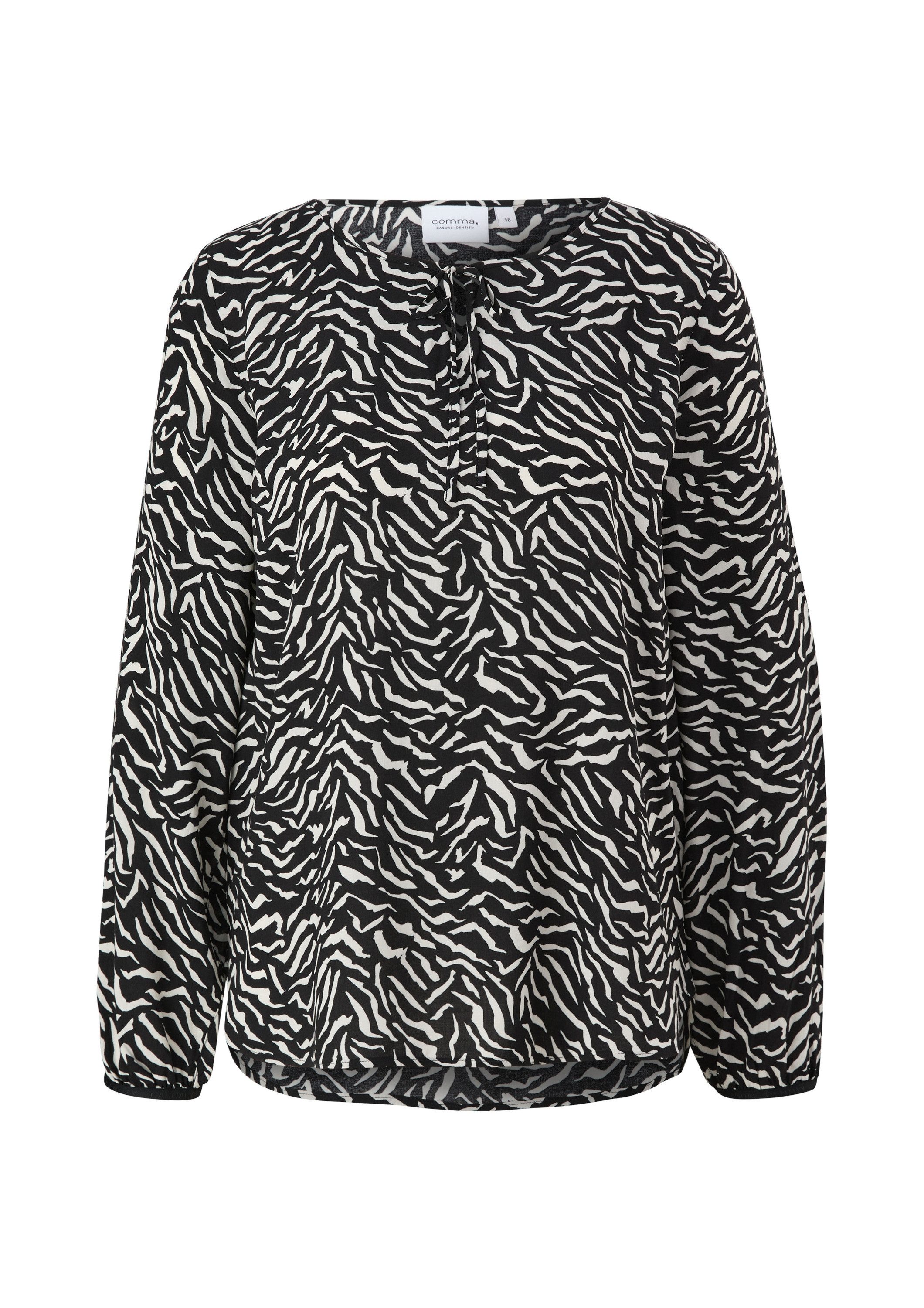 comma Langarmbluse Bluse Tunikabluse aus Viskose