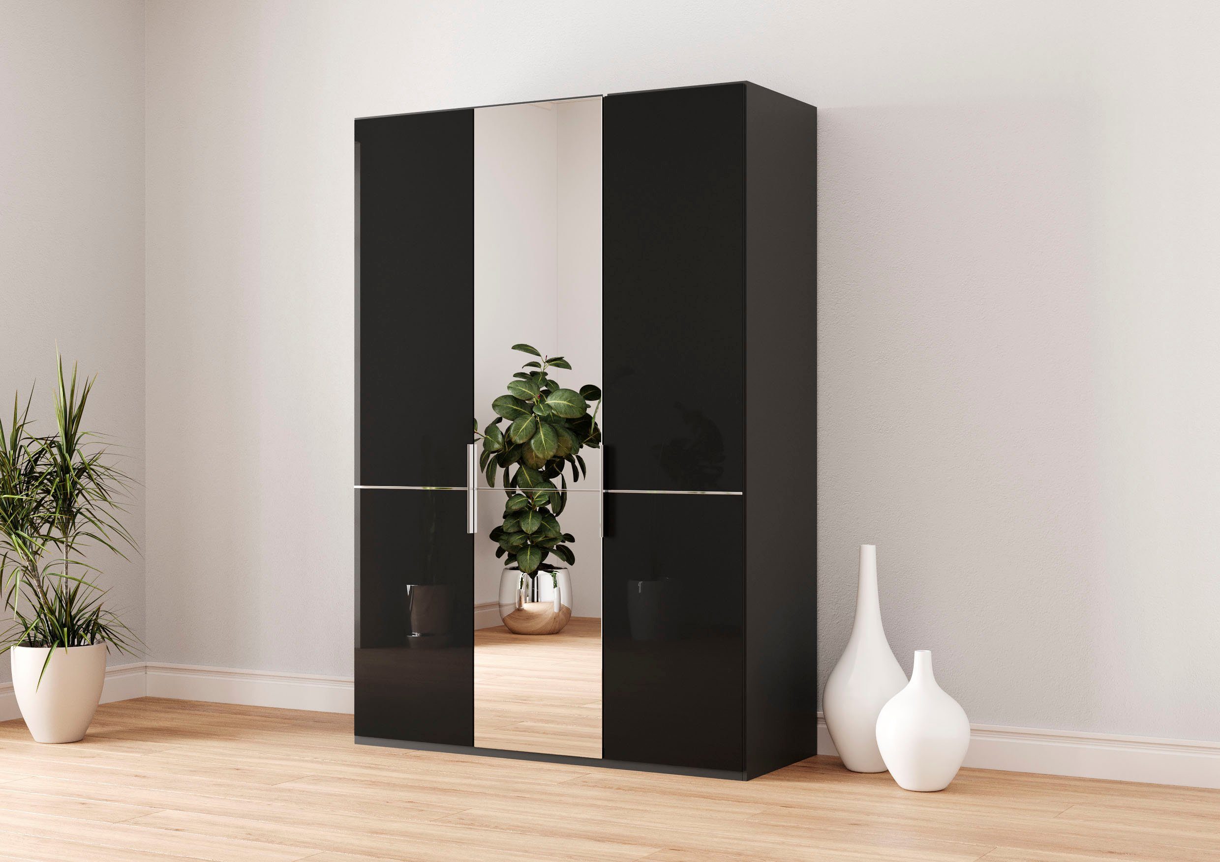 Musterring Drehtürenschrank Imola W inkl. Einlegeböden und Kleiderstangen, mit Glas- und Spiegeltüren