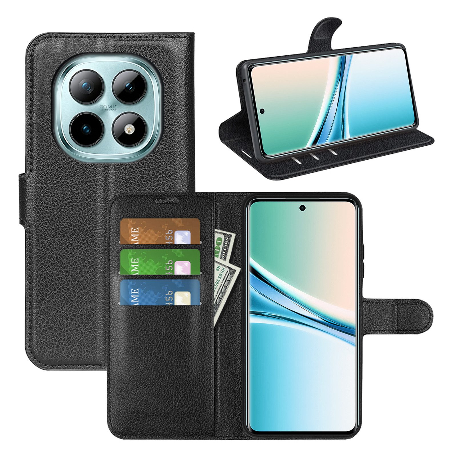 betterfon Handyhülle für alle Xiaomi Klapphülle Flip Case Wallet Case in, 3 Kartenfächer, Magnetverschluss & Standfunktion im Lederlook