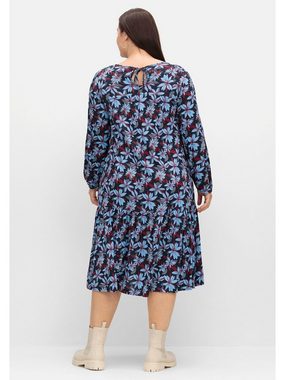 Sheego Jerseykleid Große Größen mit Blumendruck, in A-Linie