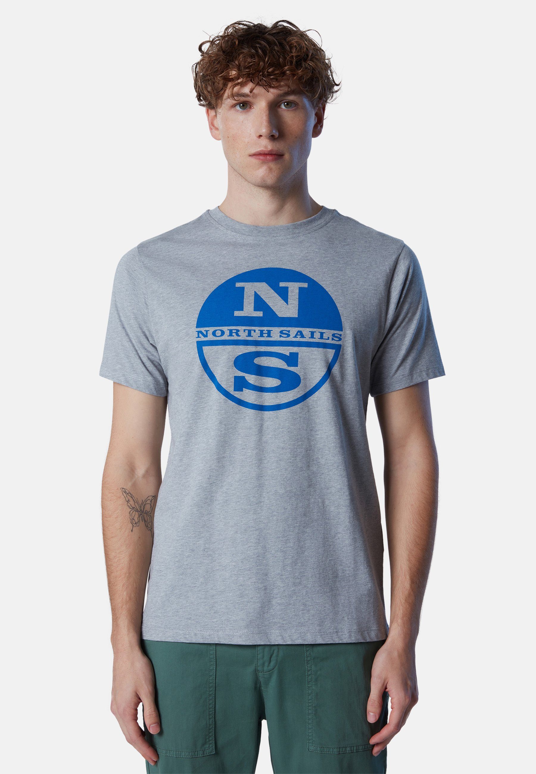 mit Design North T-Shirt Sails Maxi-Logo-Aufdruck grey klassischem T-Shirt mit